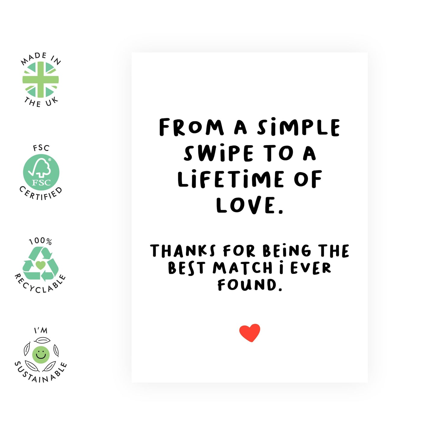 Valentines Day Card Girlfriend Boyfriend - Swipe Right - Anniversary Card Couple Fiance - Husband Wife Greeting Cards - Love Cards For Him Her - Comes With Stickers By Central 23