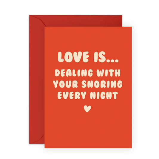 Hilarious Anniversary Day Card - 'Snoring Every Night 2' - Valentines Gifts for Wife, Husband, Girlfriend, Boyfriend, Partners, Couples - Define Love - Comes with Fun Stickers