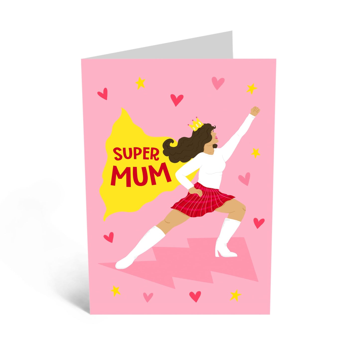 Mum Birthday Card - 'SUPER MUM' - Gift for Her, Mama, Ma, Mummy, Women, Ladies from Husband, Son, Daughter, Family - Thank You & Appreciation - Mothers Day Card -Comes with Stickers