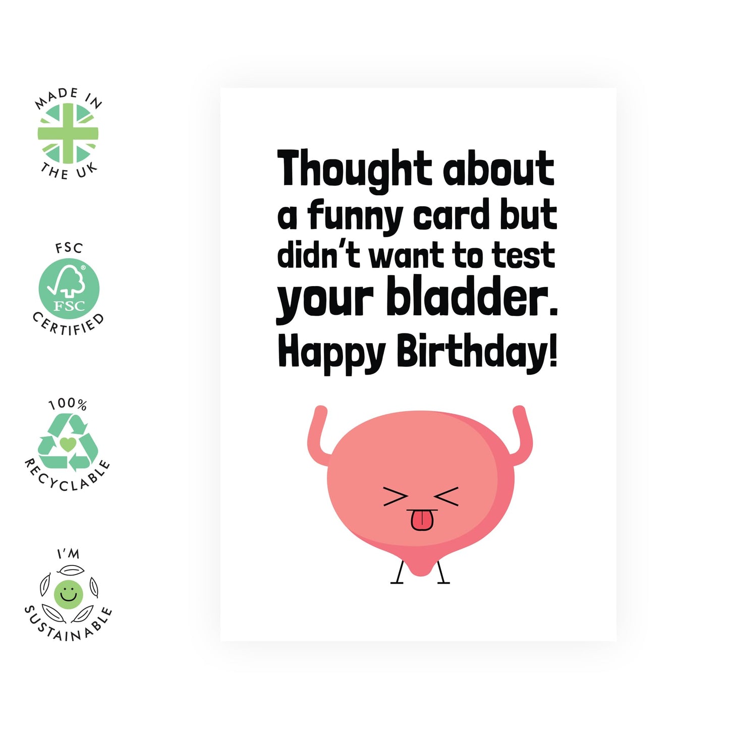 Funny Greeting Card - 'TEST YOUR BLADDER!' - Perfect for Adding Humor and a Challenge to Any Occasion - Ideal for Friends and Family Who Enjoy a Good Laugh - Comes With Stickers By Central 23