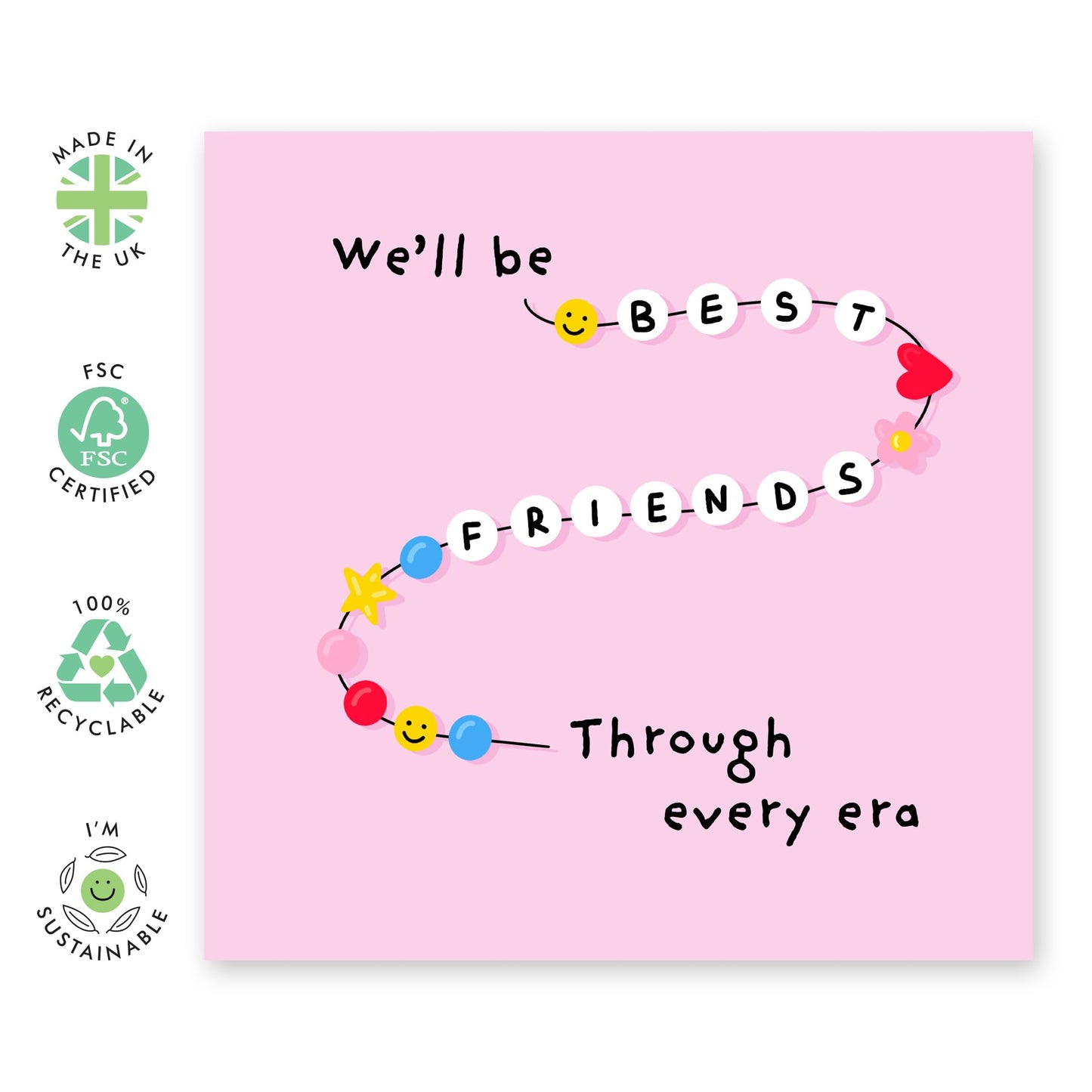 BFF Greeting Card - 'We'll Be Best Friends Era' - Gifts for Her, Close Friends, Bestie, Buddies - New Friend - Comes with Fun Stickers