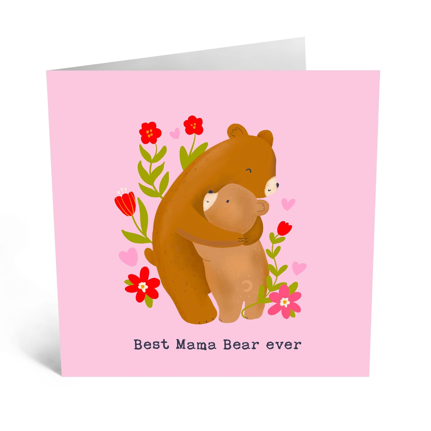 Mother's Day Card - 'Best Mama Bear Ever' - For Mum, Mom, Mother, Mommy - Heartfelt and Cute Design with a Bear Theme - Perfect for Birthdays, Anniversaries - Comes with Fun Stickers by Central 23