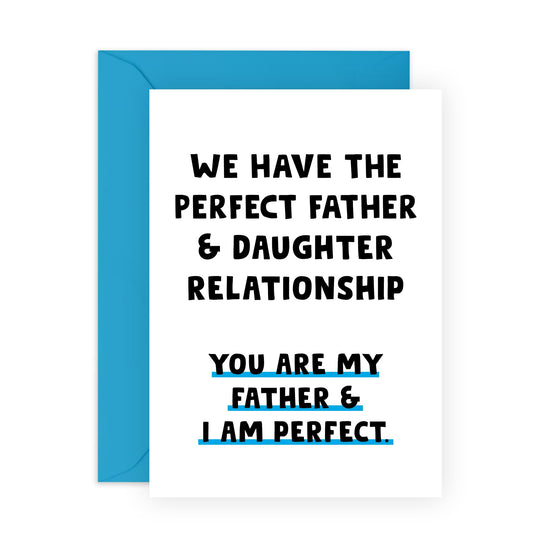 Funny Birthday Card For Dad - Father & Daughter Relationship - Humorous Father's Day Greeting Cards - Dad Gifts From Daughter - Comes With Stickers - By Central 23