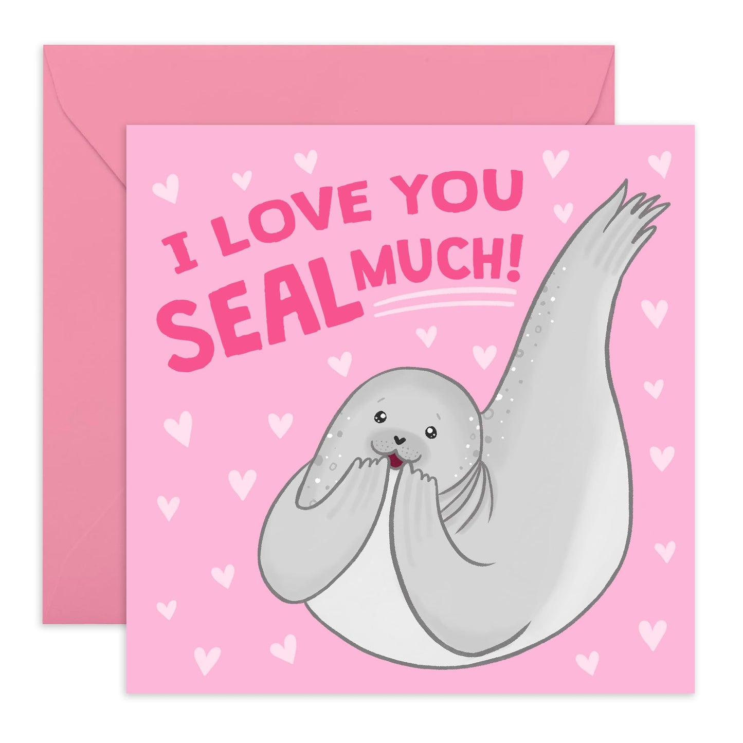 Greeting Card For Couple - I Love You Seal Much - Valentines Day Card Girlfriend Boyfriend - Greeting Cards Fiance - Anniversary Card Husband Wife - Comes With Fun Stickers By Central 23