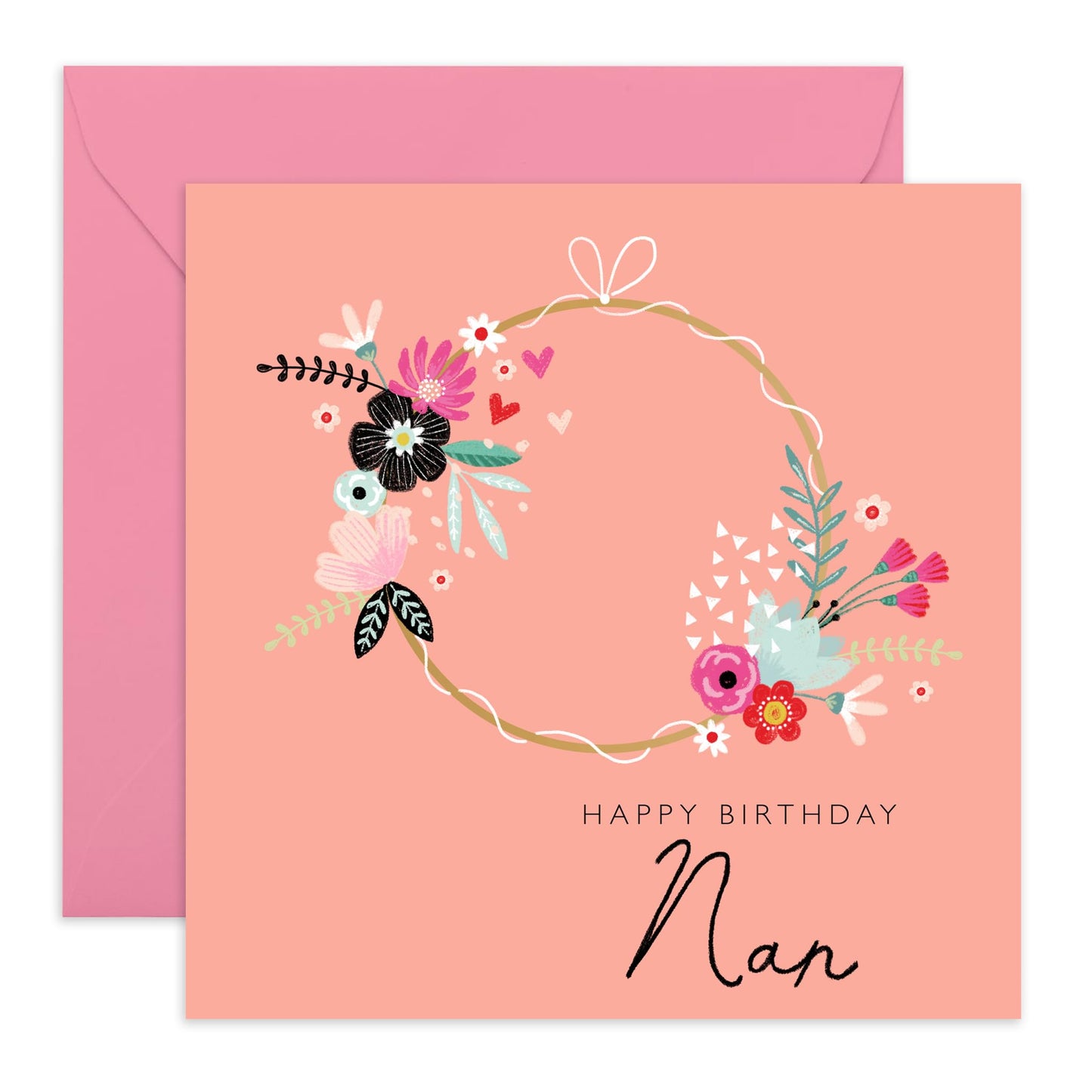 Happy Birthday Nan Card - Fabulous Greeting Cards For Nana - Flower Card For Her - Sweet Gifts For Women - Floral Birthday Cards For Nanny Grandmother Granny - Comes With Fun Stickers By Central 23