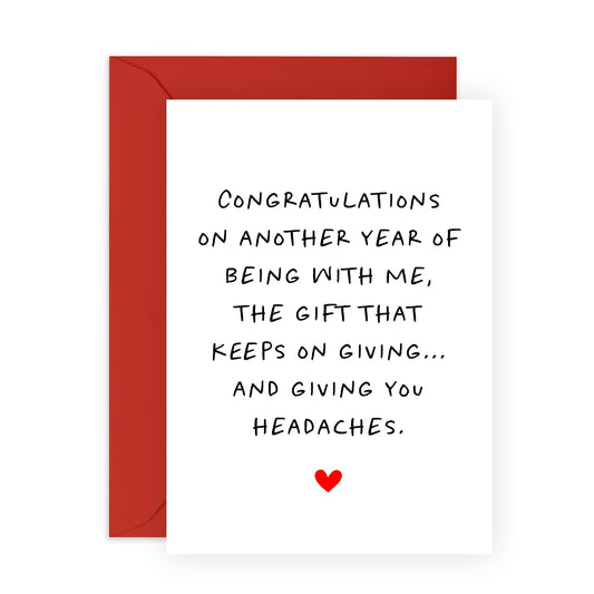 Humorous Birthday Cards For Men - Giving You Headaches - Funny Birthday Card For Husband Wife Boyfriend Girlfriend - Greeting Cards For Couples Partner Bday - Comes With Stickers - By Central 23