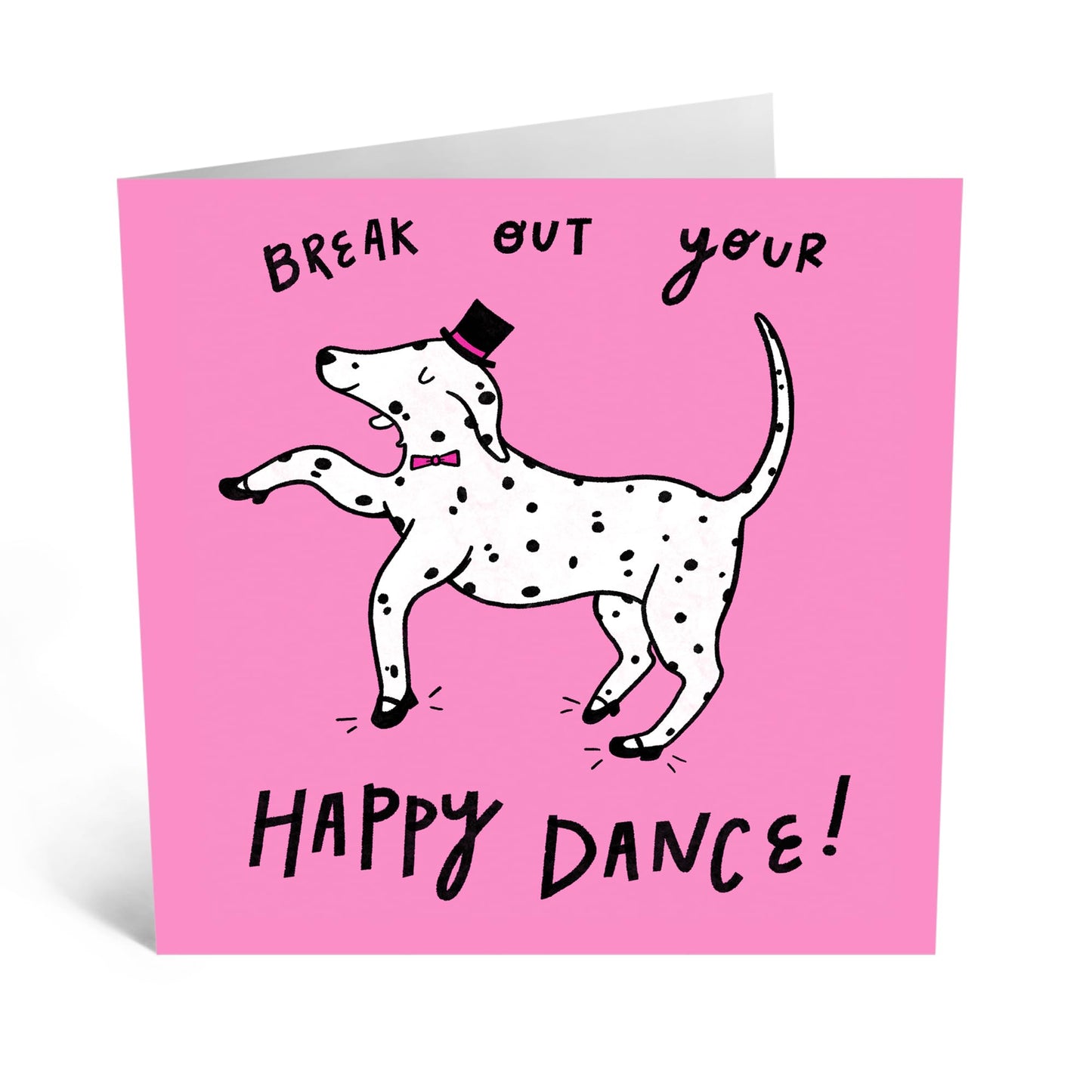 Playful Greeting Card - 'DANCING DALMATIAN' - Perfect for Adding a Fun and Energetic Touch to Any Occasion - Ideal for Him, Her, Friends, Family, Colleagues, Sister - Comes With Stickers By Central 23