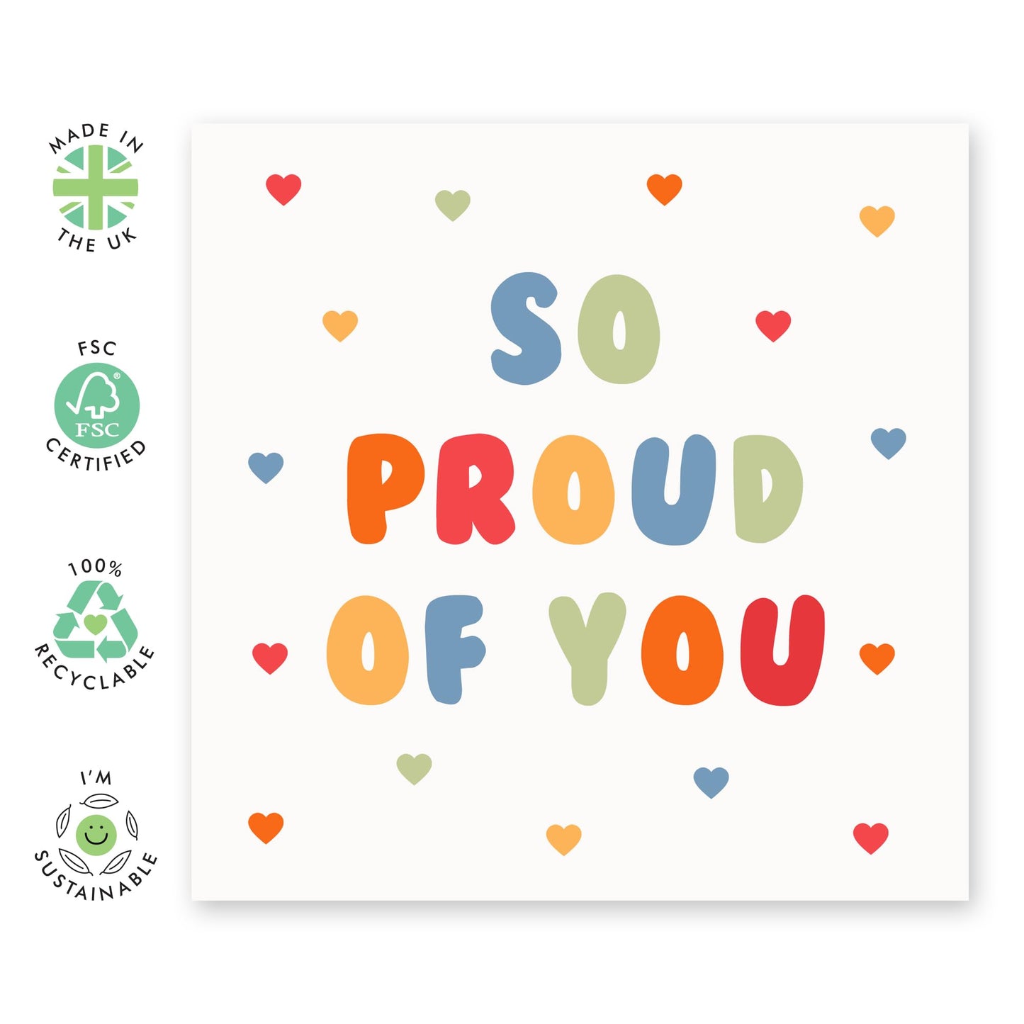 Cheering Up Greeting Card - 'So Proud Of You' - Gifts for Colleagues, Co-workers, Son, Daughter, Niece, Nephew, Family, Relatives, Students - Go Go Go - Comes with Fun Stickers