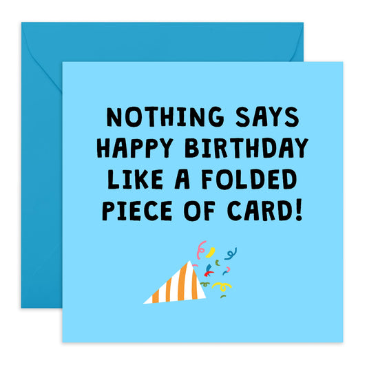 Birthday Card - 'BIRTHDAY FOLDED PIECE OF CARD' - Perfect for Adding a Distinctive and Creative Touch to Birthday Celebrations - Ideal for Him, Her, Friends, Family - Comes With Stickers By Central 23