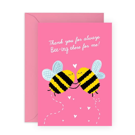 Love Cards For Him Her - Thanks For Bee-ing There For Me - Valentines Day Card Girlfriend Boyfriend - Gift For Fiance - Anniversary Card Couple - Husband Wife - Comes With Stickers By Central 23