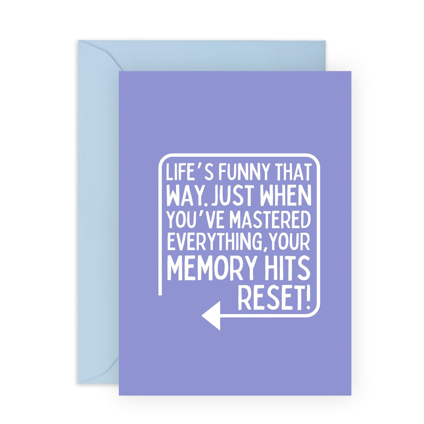 Funny Greeting Card - 'MEMORY HITS RESET' - Perfect for Celebrating Birthdays with a Humorous Twist - Ideal for Him Her Friends BFFs Family Wife Husband Boyfriend - Comes With Stickers By Central 23