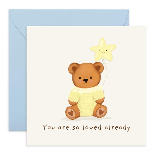 Adorable Baby Shower Greeting Card – ‘You Are So Loved Already’ – Congratulation Gifts for Parents-to-Be, Friends, Him, Her, Bestie, BFF, Sister, Brother, Niece, Nephew, Cousin - Comes with Stickers