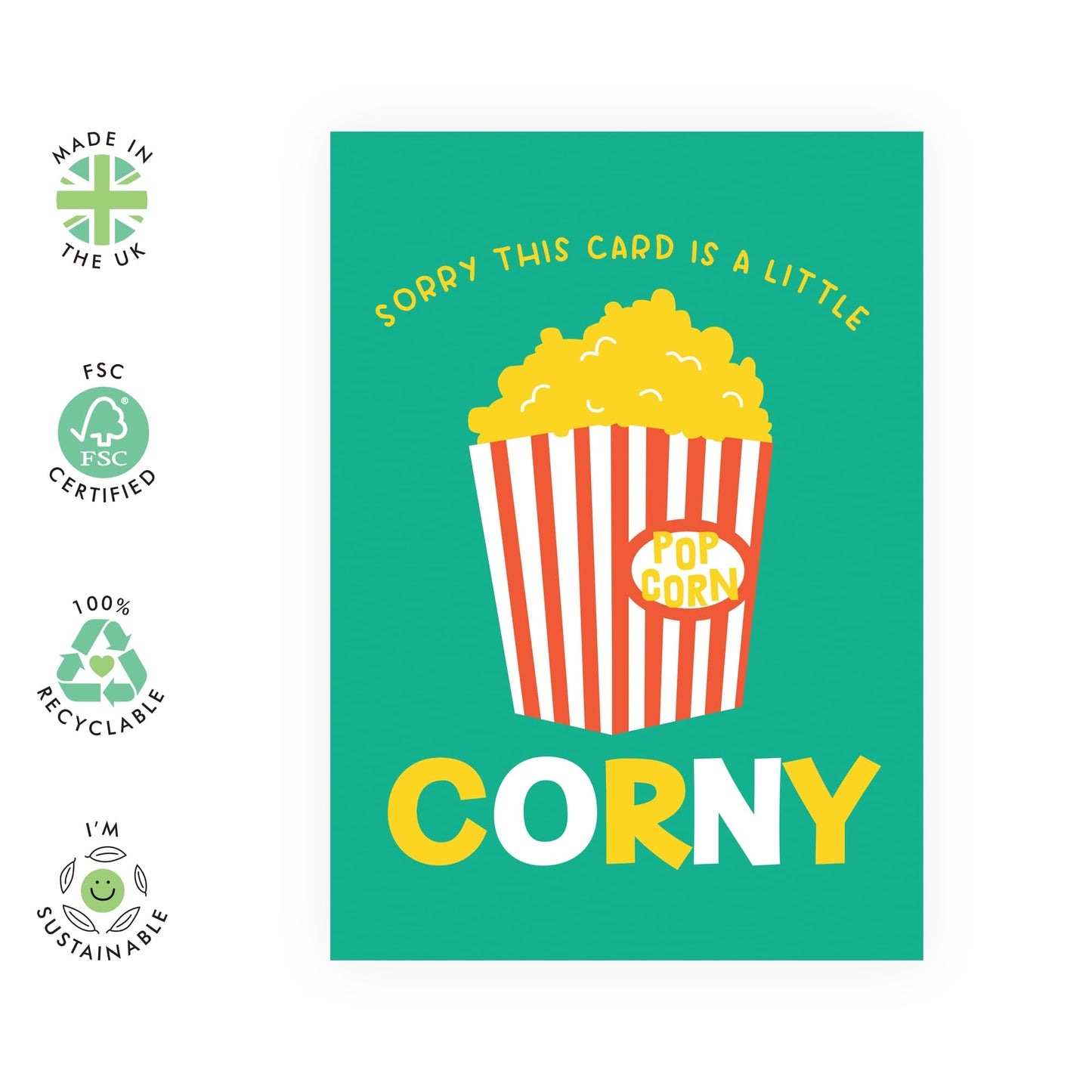 Funny Birthday Card For Dad - Sorry This Card Is Corny - Dad Jokes Card - Prank Humor Sarcasm - Happy Birthday Dad Greeting Card And Envelopes - Gifts For Him - Comes With Cute Stickers By Central 23