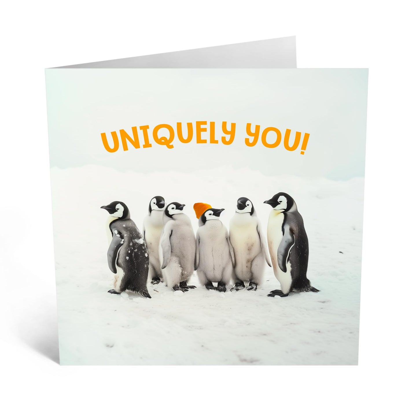 Greeting Card - 'UNIQUELY YOU PENGUIN' - Perfect for Celebrating Individuality with a Cute Penguin Twist - Ideal for Those Who Embrace Their Unique Qualities w/ Fun - Comes With Stickers By Central 23