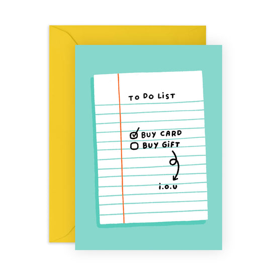 Birthday Cards For Men Women - To Do List - I-o-u - Happy Birthday Card Husband Wife - Gift For Brother Sister - Friendship Gifts - Comes With Fun Stickers By Central 23