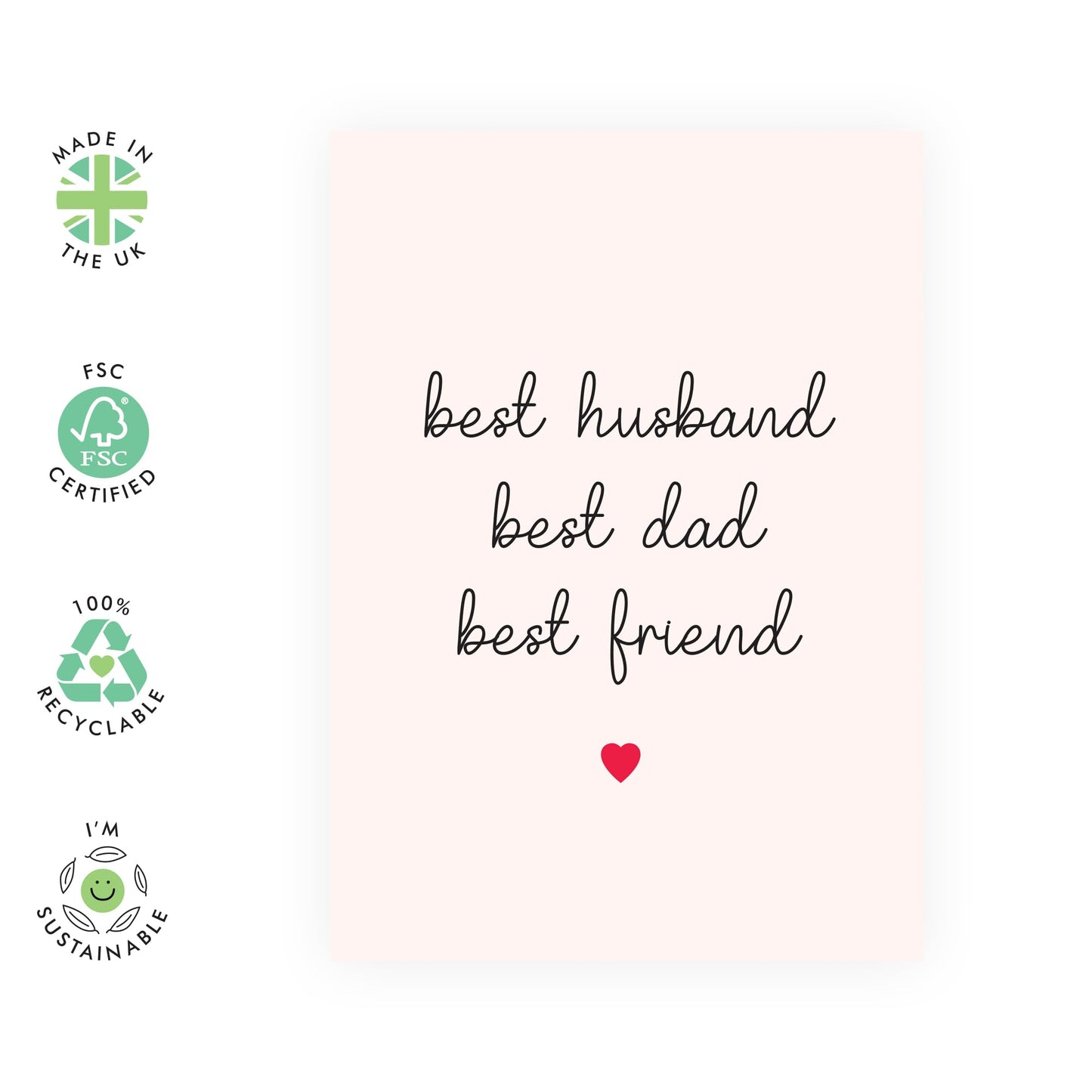 Anniversary Card For Husband - Best Husband Dad Friend - Love Gifts For Him - Sweet Birthday Cards For Men - Valentines Day Card For Partner - Comes With Stickers - By Central 23