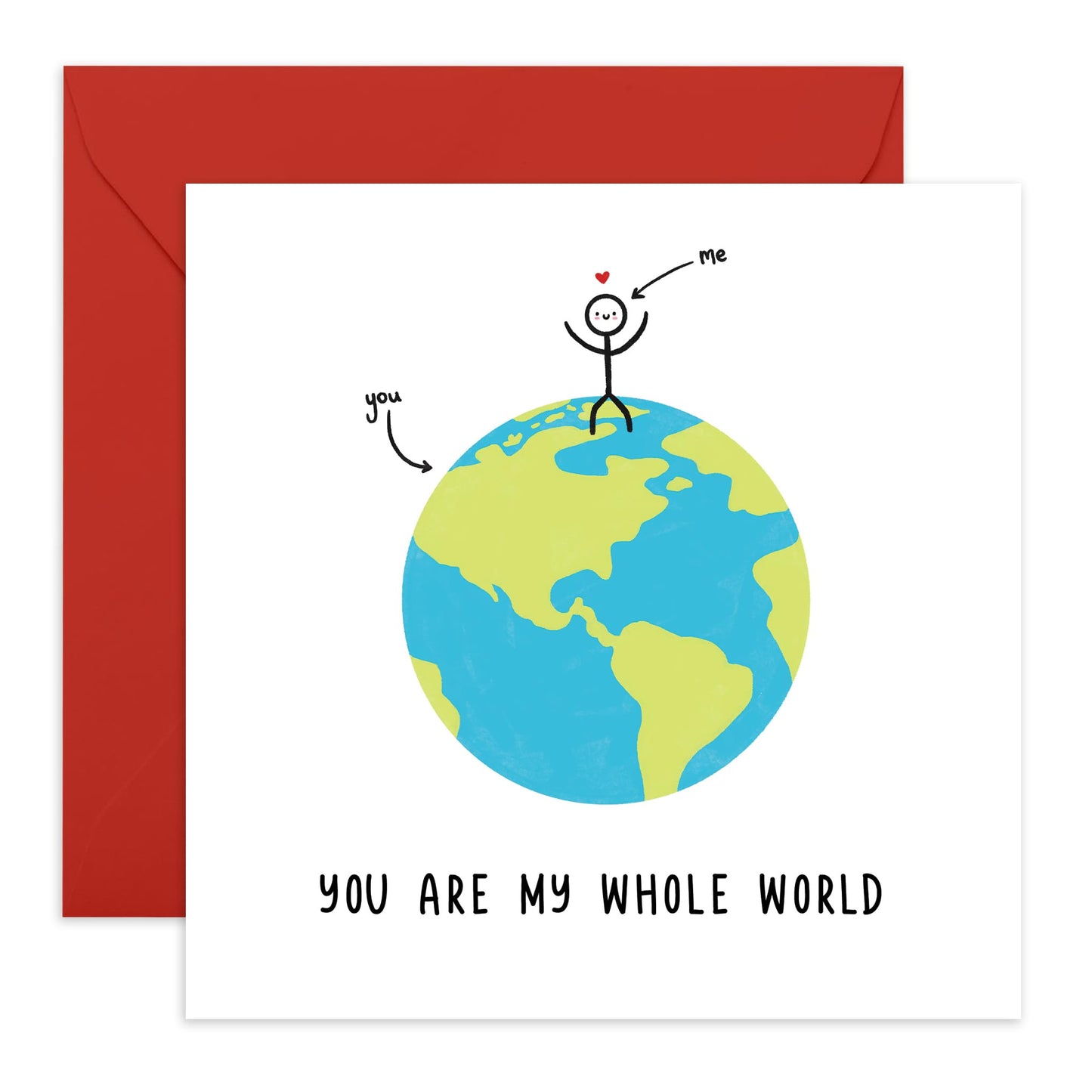 Thoughtful Love Card- 'You Are My Whole World' – Gifts for Partner, Boyfriend, Girlfriend, Husband, Wife, Him, Her, Babe, Spouse – Sweet Words for Valentines Day - Comes with Stickers