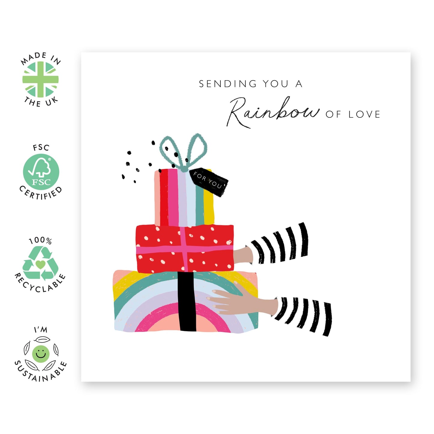 Sending Gifts of Love Greeting Card - 'LGBT 22' - Gifts for Gays, Lesbian, Boyfriend, Girlfriend, Him, Her, She, He, His, Her, Ladies, - True Colors - Comes with Fun Stickers