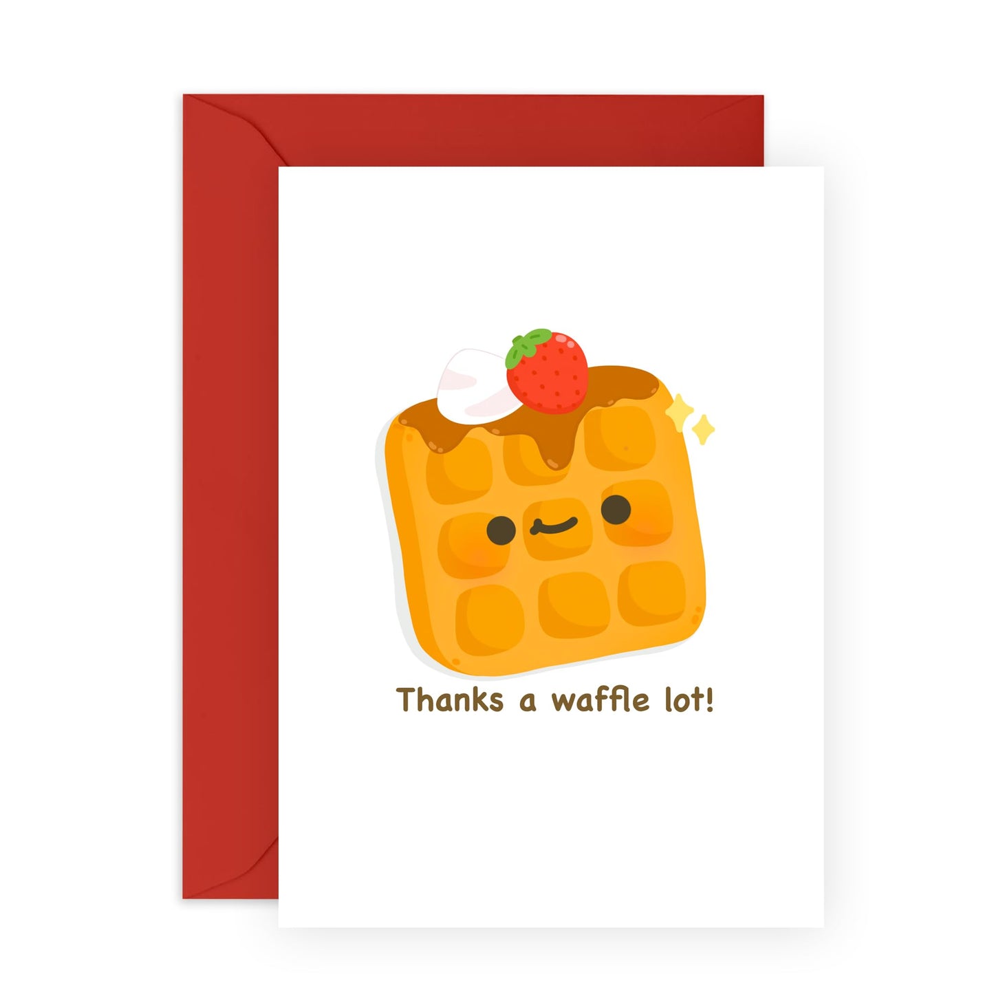 Thank You Cards For Kids - Thanks A Waffle Lot - Funny Greeting Cards For Son Daughter Niece Nephew Cousin - Appreciation Gratitude - Gifts For Him Her - Comes With Stickers - By Central 23