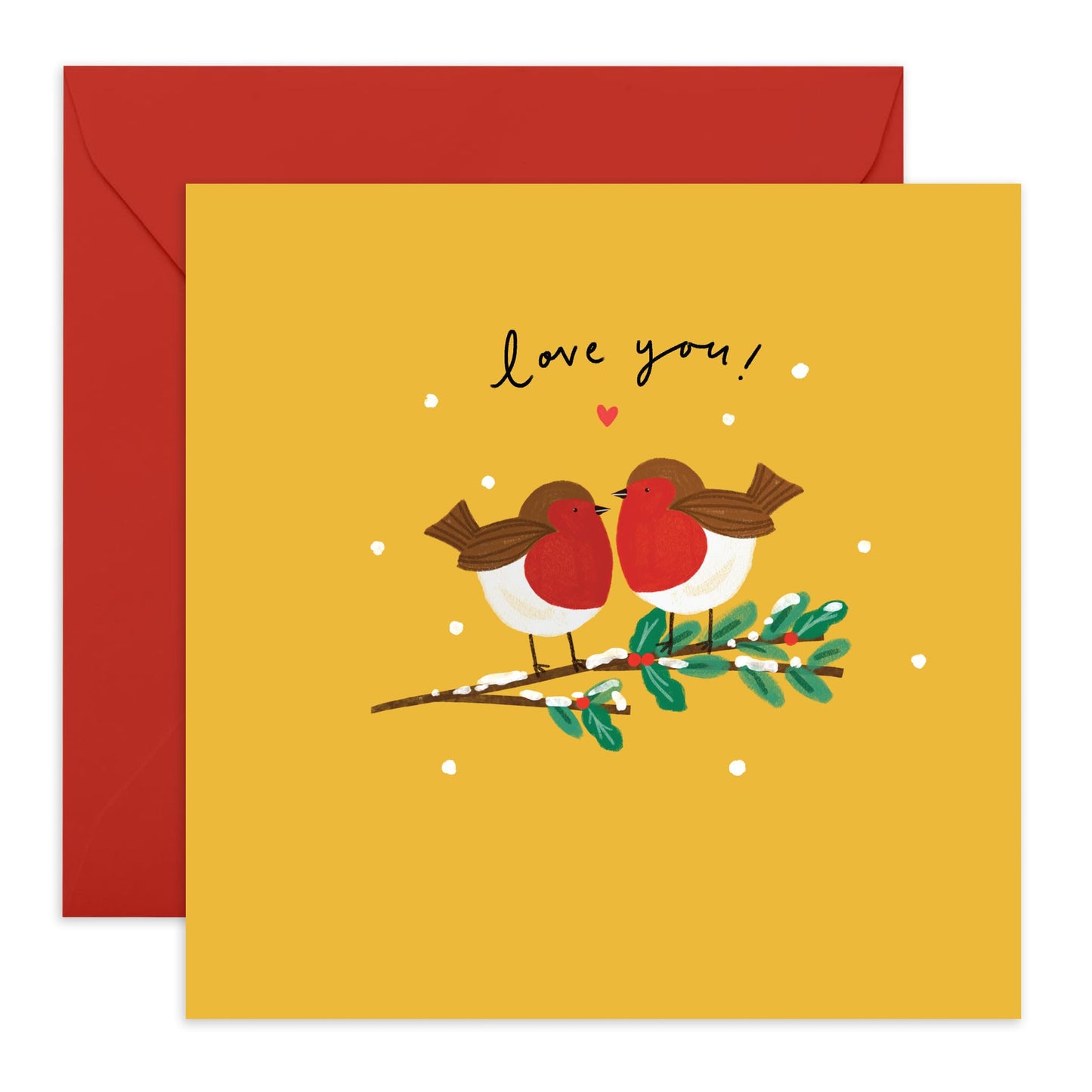 Cute Anniversary Card - 'Robins Love U' - Valentines Gifts for Wife, Husband, Girlfriend, Boyfriend, Partners, Couples - Heart Birds - Comes with Fun Stickers
