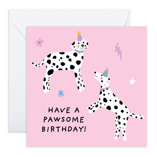 Awesome Birthday Card for Her - 'Dalmatians' - Gifts for Besties, Friends, BFF, Auntie, Girlfriend, Wife, Coworker, Colleagues, Sister, Ladies - Fur Mum - Comes with Fun Stickers