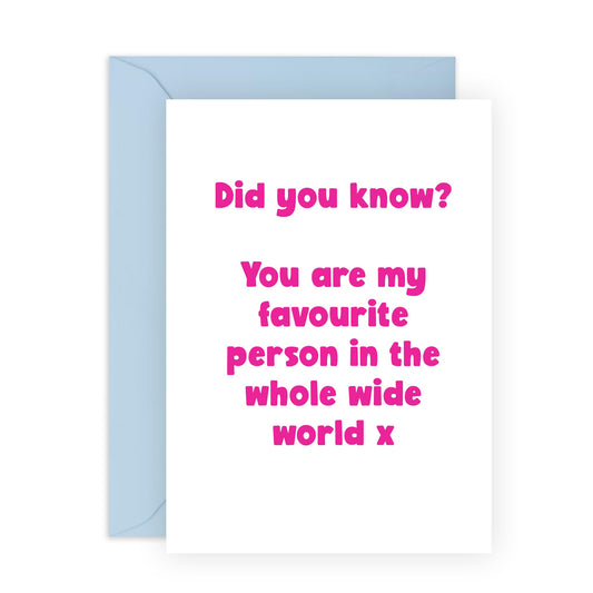 Anniversary Card Couple - Fav In The Whole Wide World - Valentines Day Card Girlfriend Boyfriend - Gift For Fiance - Love Cards For Him Her - Husband Wife - Comes With Stickers By Central 23