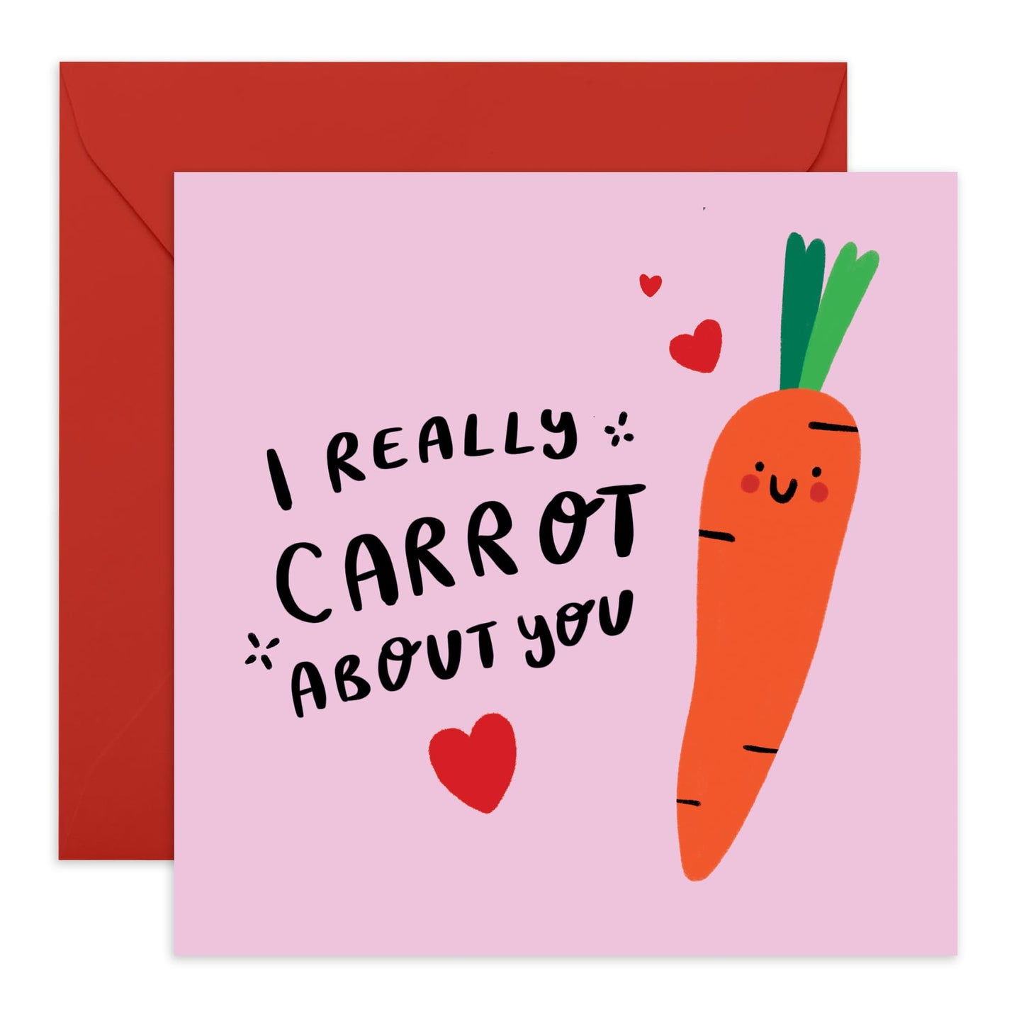 Valentines Card For Girlfriend - I Really Carrot About You - Anniversary Card For Wife - Wedding Anniversary Card - Birthday Card - Gift From Men- Comes With Stickers - By Central 23