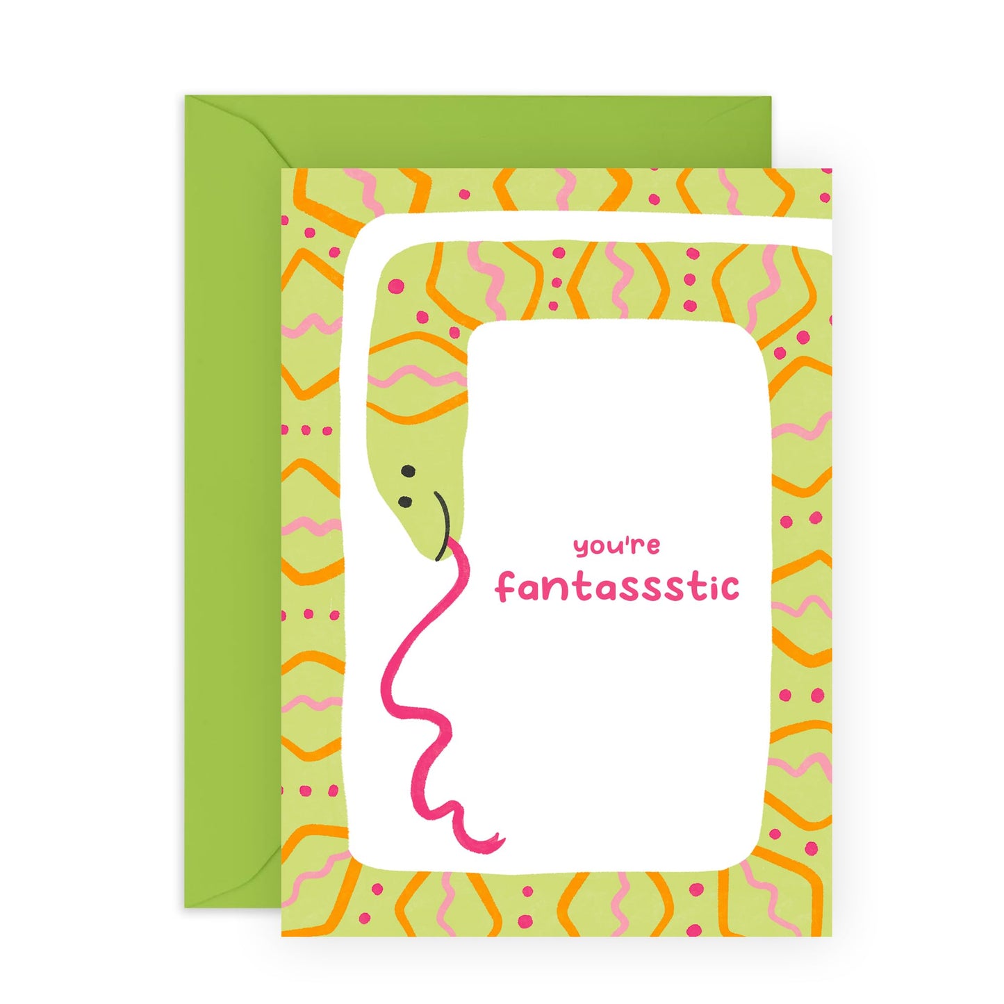 Thank You Card - You're Fantassstic Snake - Cheeky Thinking Of You Cards - Encouragement - Appreciation Cards For Mum Dad Wife Husband - You Are Loved Cards - Comes With Stickers By Central 23