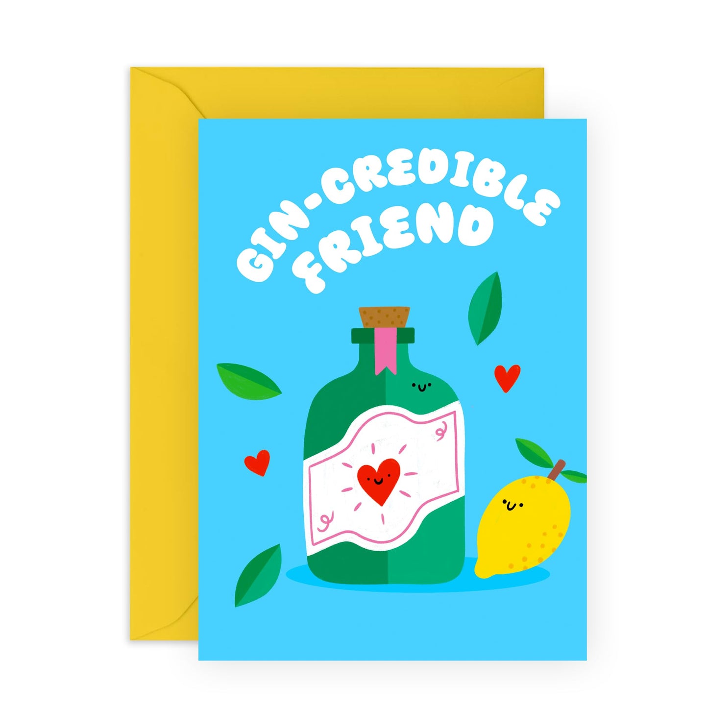 Friend Birthday Cards For Women - Gin-credible-friend - Valentines Card For Her - Mothers Day Greeting Cards For Best Friends Female - Comes With Stickers - By Central 23