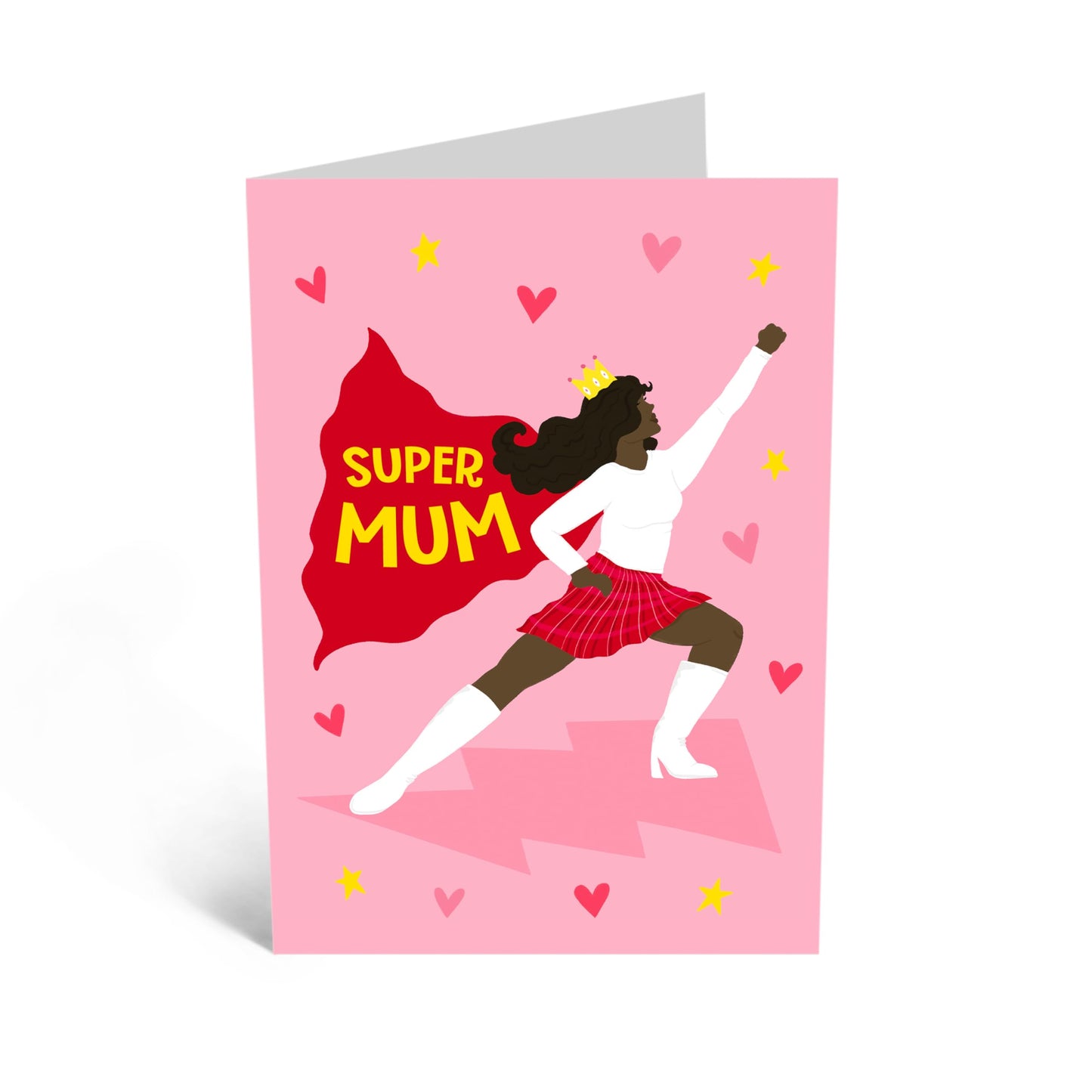 Birthday Card for Mum - 'SUPER MUM' - Gift for Her, Mama, Ma, Mummy, Women, Ladies from Husband, Son, Daughter, Family - Thank You & Appreciation Presents - Mothers Day Card -Comes with Stickers