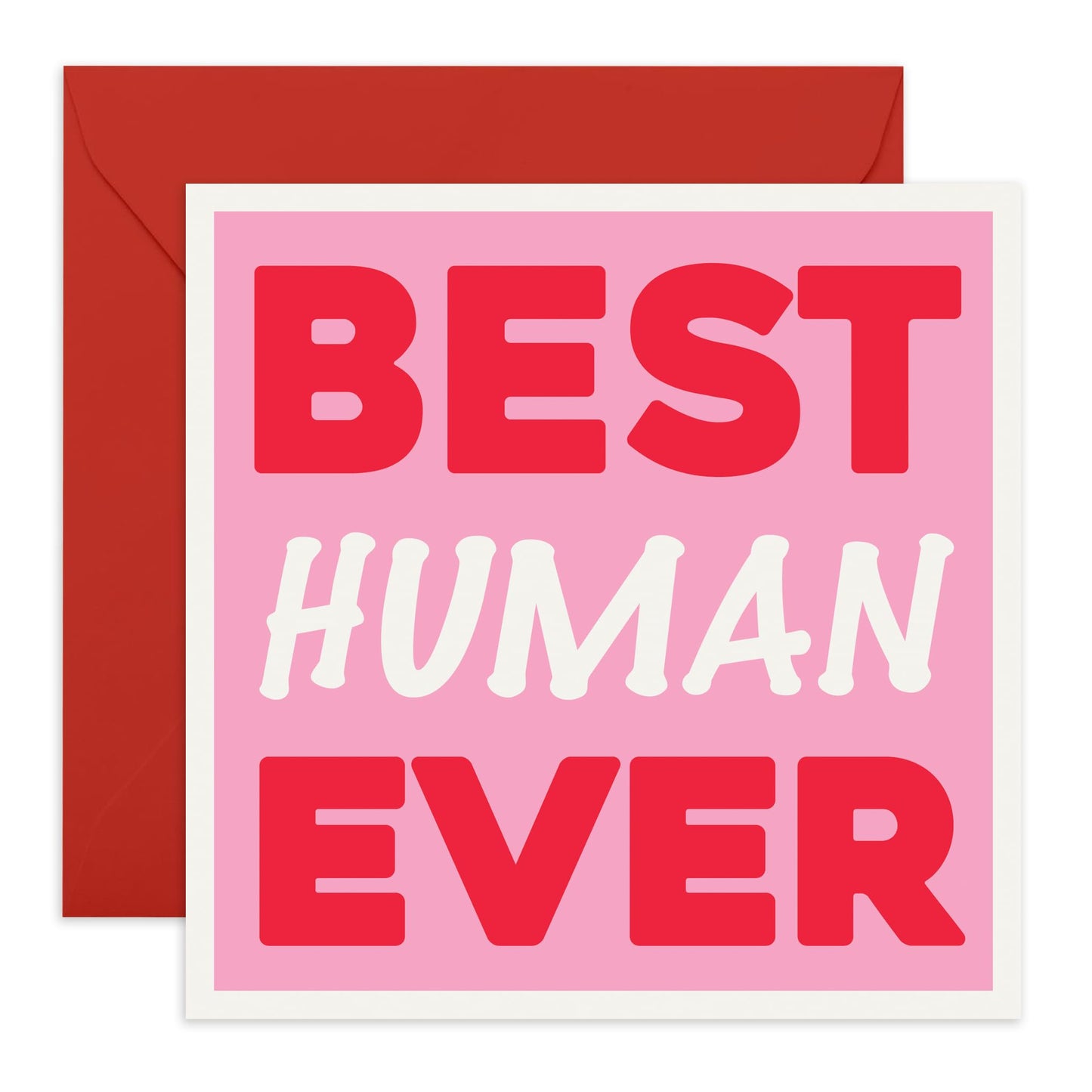 Best Friend Birthday Card Female - Best Human Ever - Appreciation Thank You Friendship Cards - Sweet Greeting Cards For Mum Sister Wife Girlfriend - Fur Parents - Comes With Stickers - By Central 23