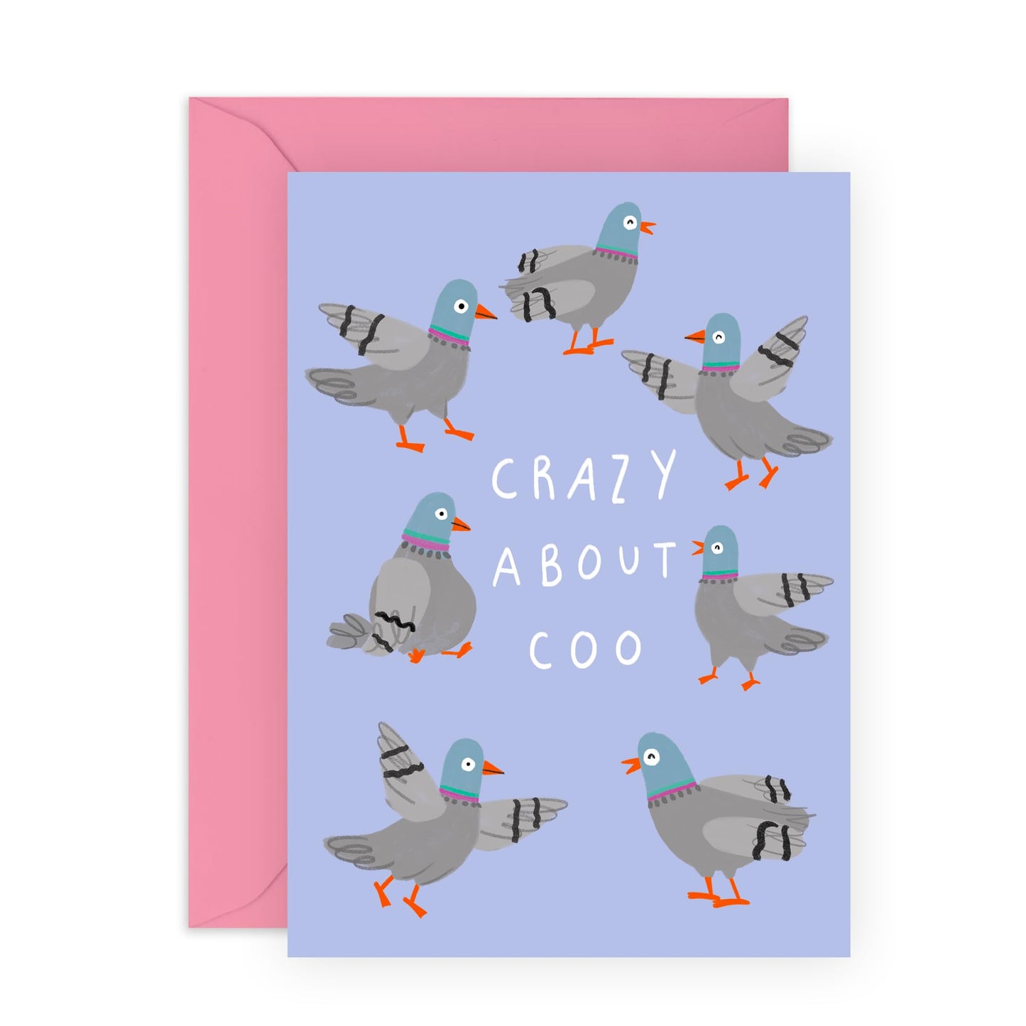 Hilarious Pigeons Anniversary Card - 'Crazy About Coo' - Romantic Gifts for Wife, Husband, Girlfriend, Boyfriend, Him, Her, Partner, Married Couples - Valentines Day - Comes with Fun Stickers