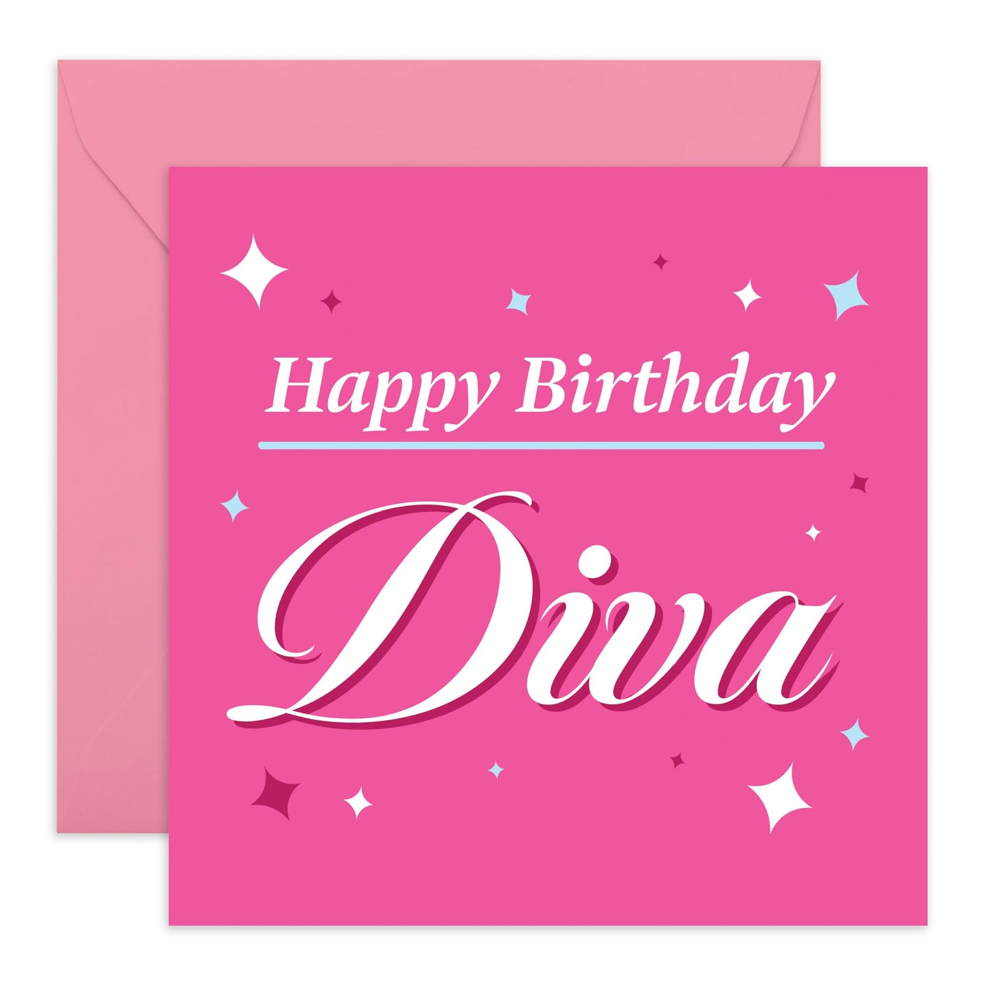 Cute Birthday Card for Women – "Diva" – Greeting Card for Bestie, BFF, Sister, Girlfriend, Wife, Auntie, Mum, Friends, Colleagues, Coworker - Fabulous Her- Comes with Fun Stickers