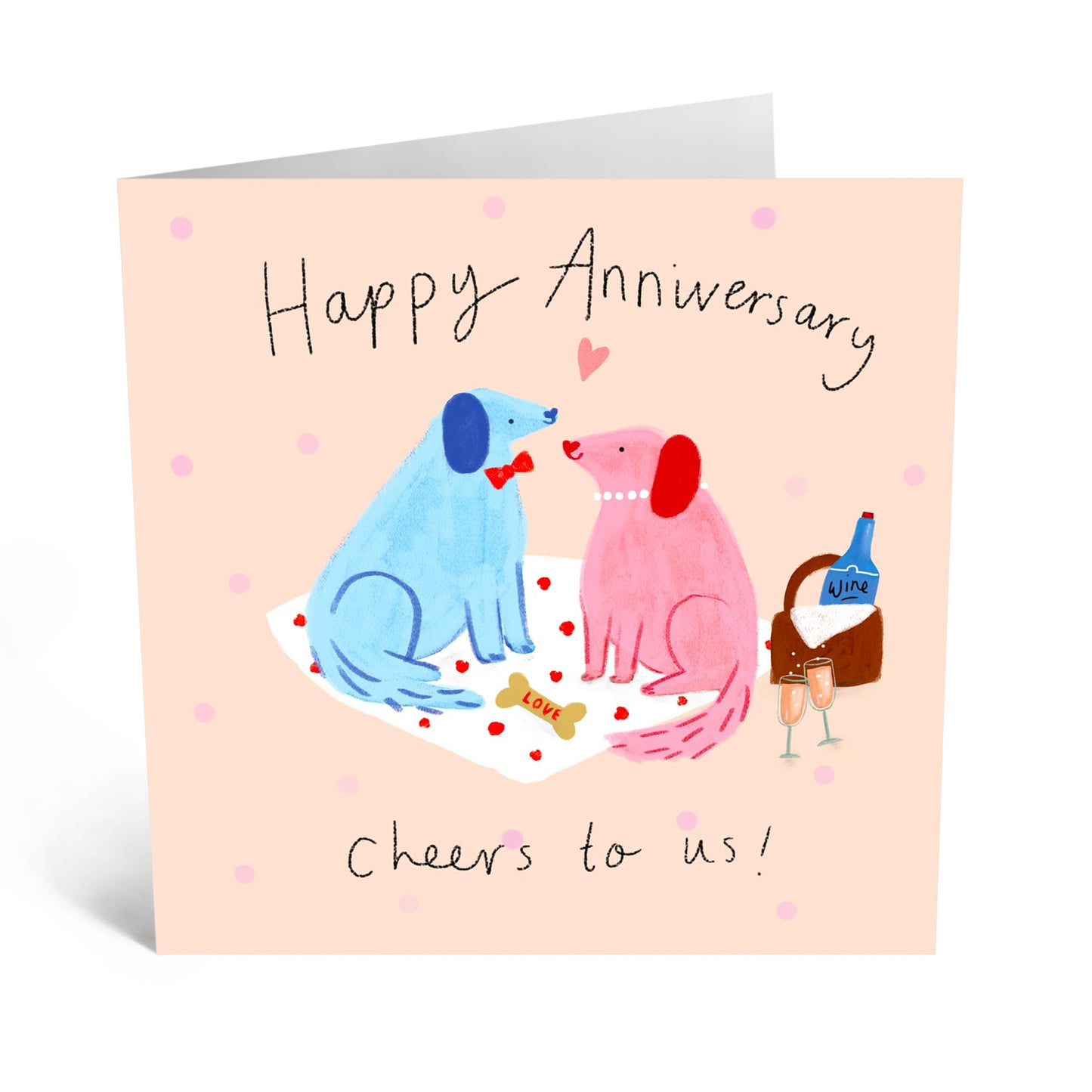 Anniversary Card - 'DOG PICNIC ANNIVERSARY' - Perfect for Celebrating with a Fun Twist - Ideal for Adding a Playful Touch to Your Special Day with a Picnic Theme - Comes With Stickers By Central 23