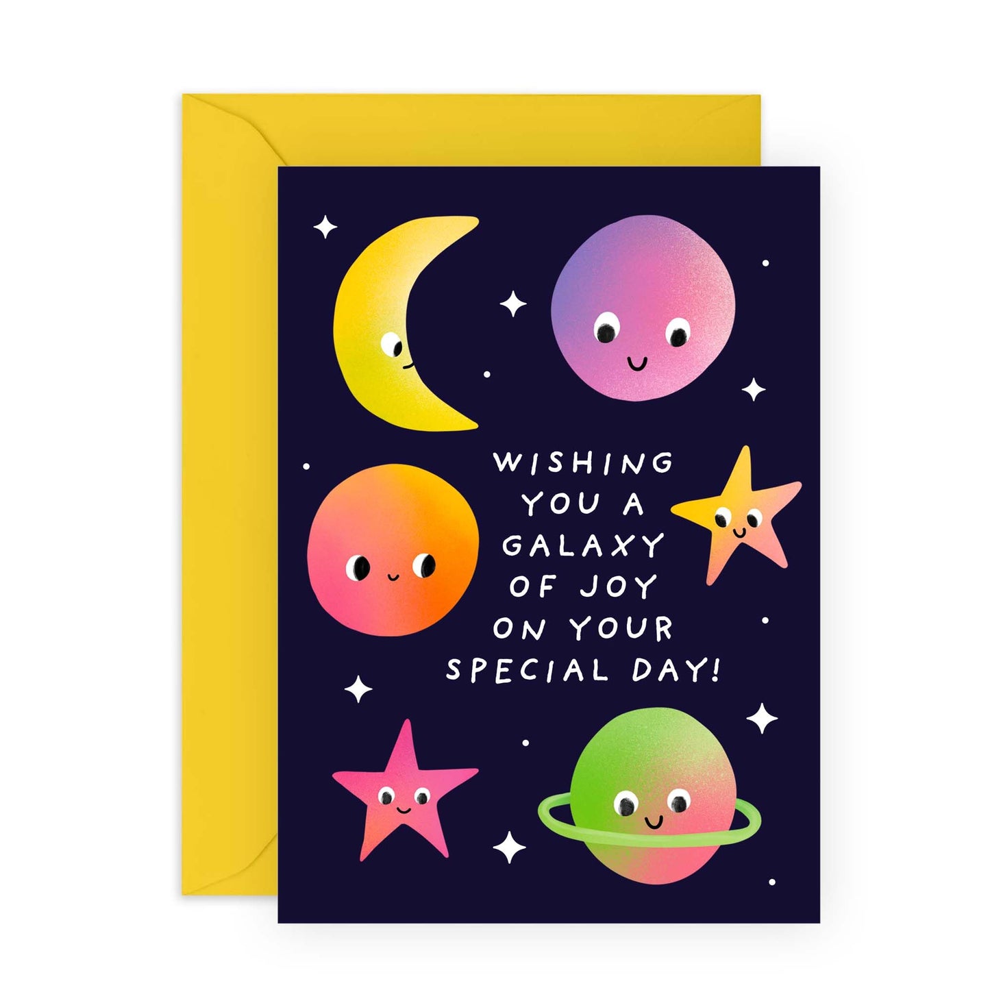 Kids Birthday Greeting Card - 'Galaxy Of Joy' - Gifts for Son, Nephew, Nieces, Daughter, Children, Kids, Toddlers - Space and Planets - Comes with Fun Stickers