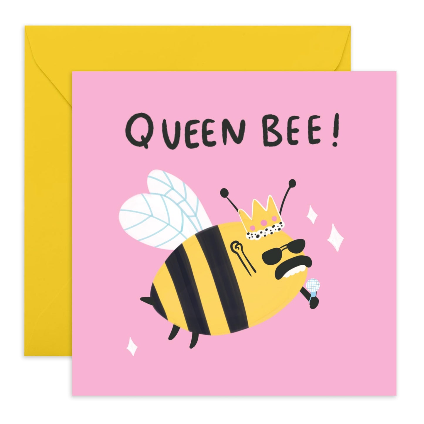 Female Birthday Cards For Her - Happy Birthday Queen Bee Pink - Pretty Birthday Card For Mum Nana Wife - Friend Birthday Gifts Girly - Ladies Birthday Card - Comes With Stickers By Central 23