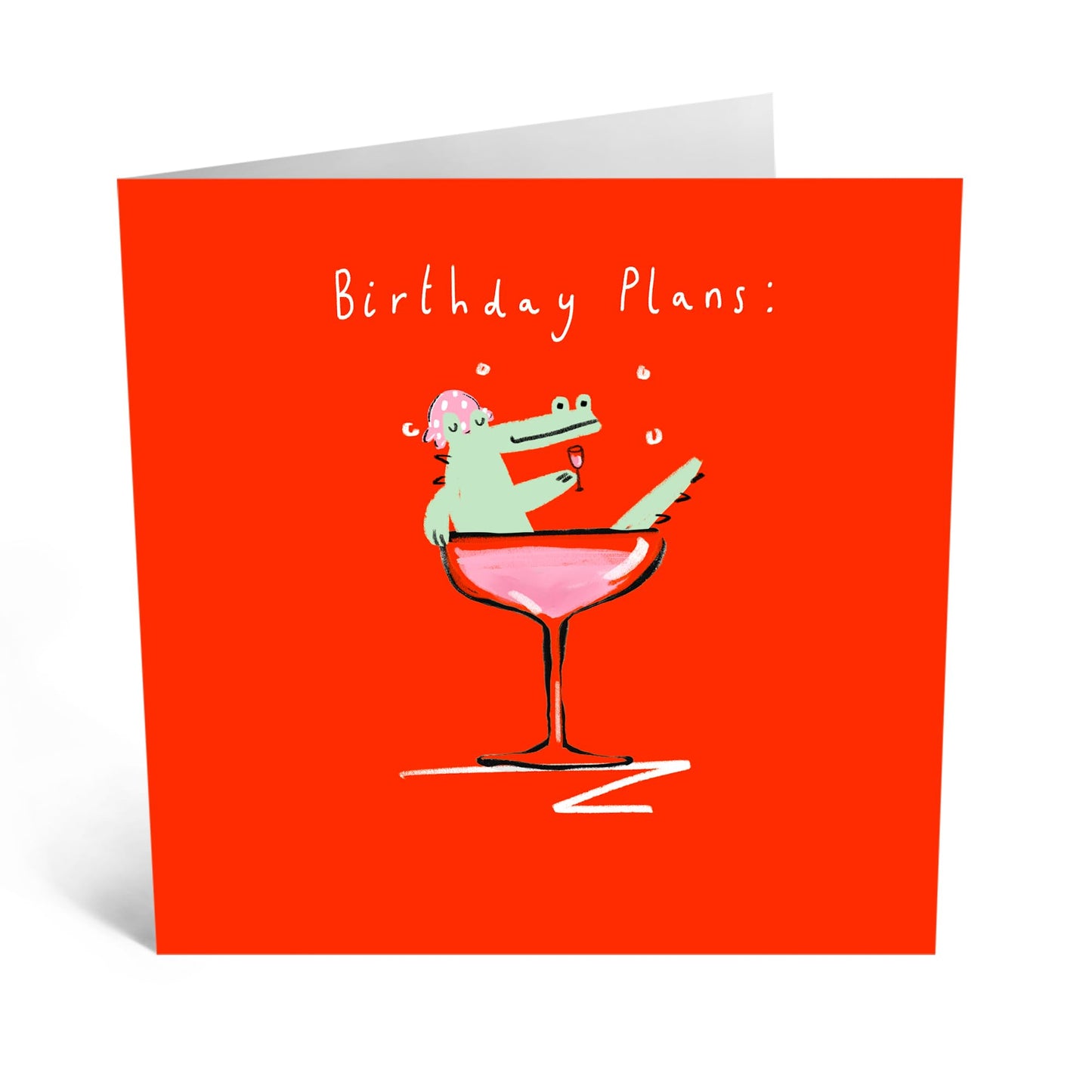 Greeting Card - 'CROC BIRTHDAY PLANS' - Perfect for Celebrating with a Fun Crocodile-Themed Design - Ideal for Adding a Touch of Humor and Joy to Any Birthday - Comes With Stickers By Central 23