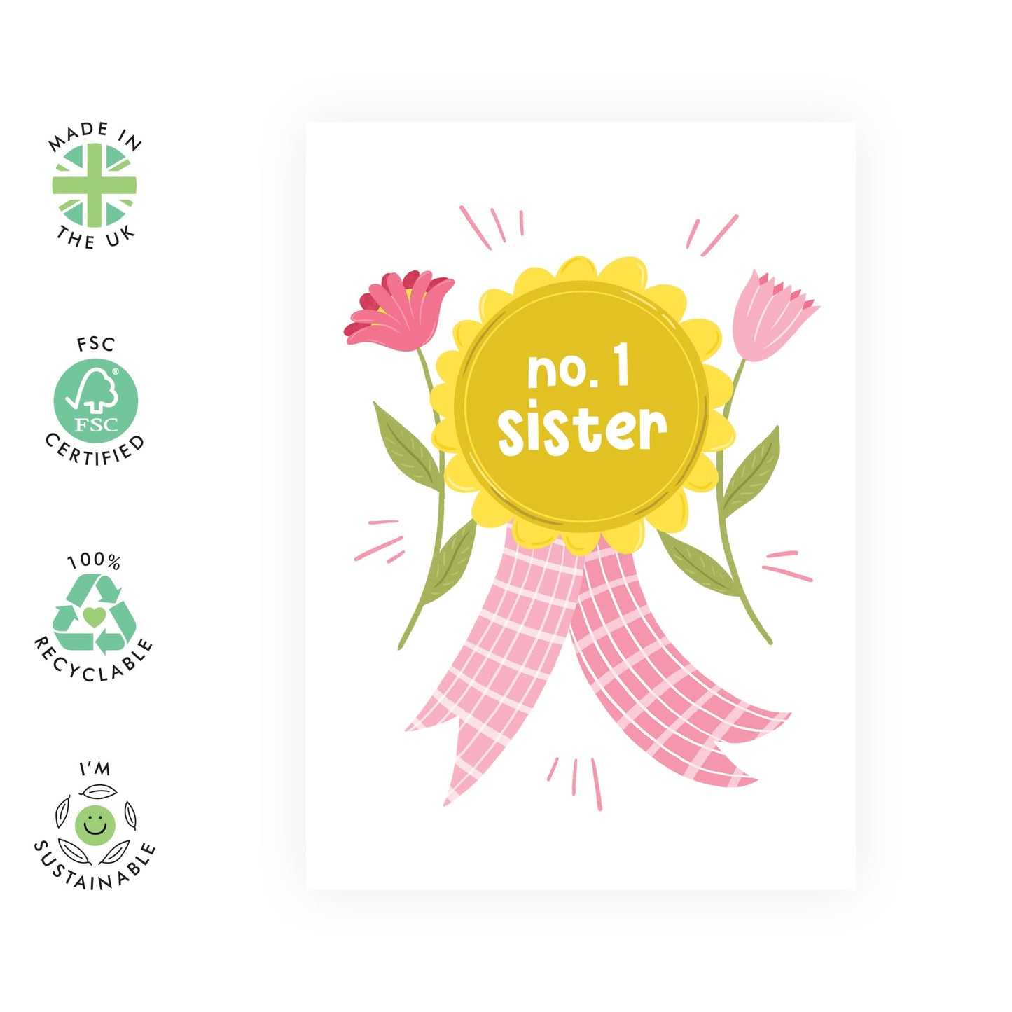 Birthday Cards For Sister - Number One Sister - Sister Greeting Cards - Cheeky Greeting Cards For Her - Gifts For Her Female Ladies - From Bestie Bestfriend Brother - Comes With Stickers By Central 23