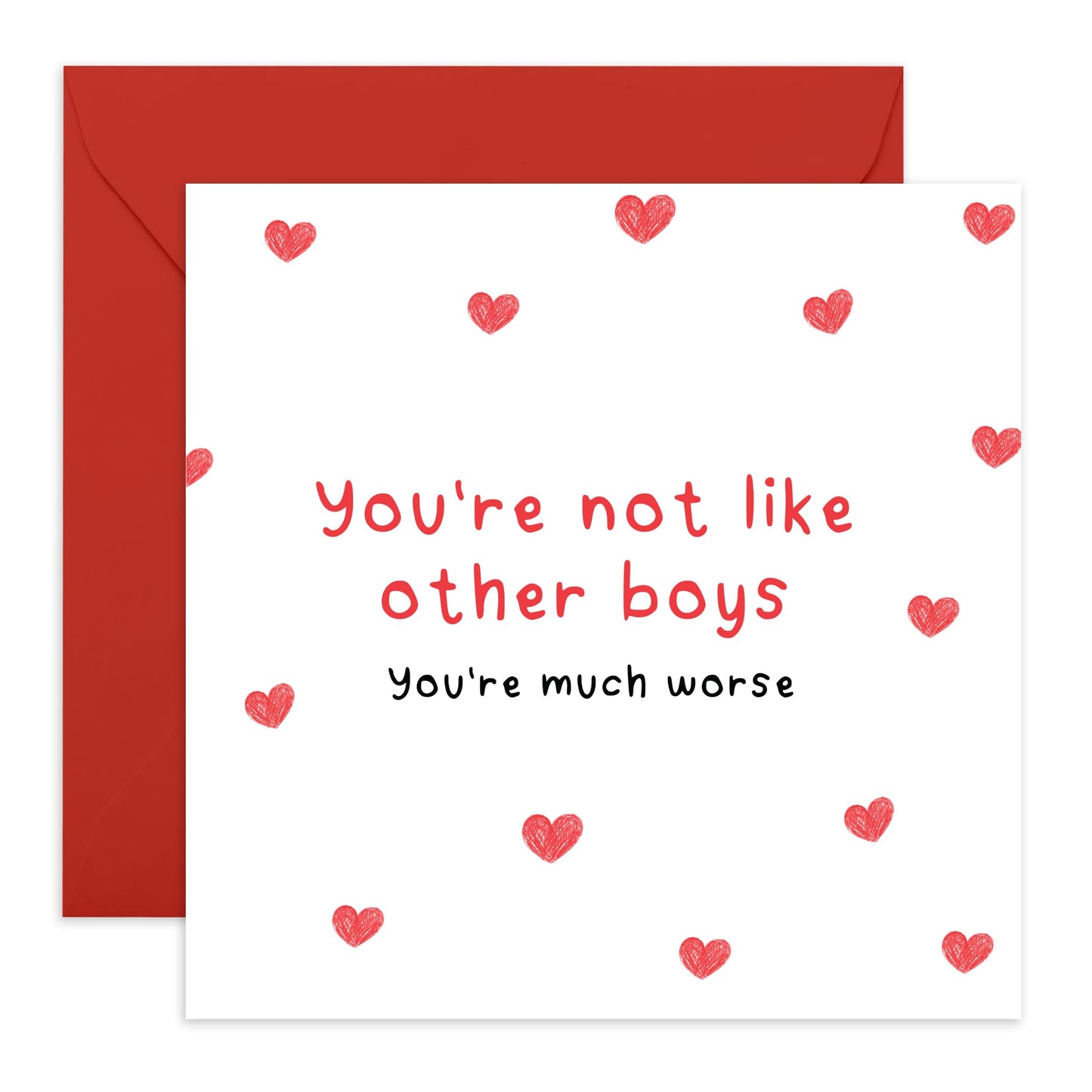 Quirky Greeting Card - 'YOU'RE NOT LIKE OTHER BOYS!' - Perfect for Celebrating Unique Connections with a Fun Twist - Ideal for Husband Family Partners Boyfriend - Comes With Stickers By Central 23
