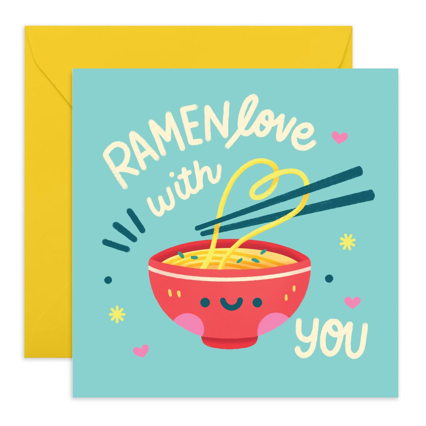 Anniversary Card For Her Him - Ramen - Valentines Cards For Boyfriend Girlfriend - Romantic Card For Couples - Wedding Anniversary Card For Wife Husband - Comes With Stickers By Central 23