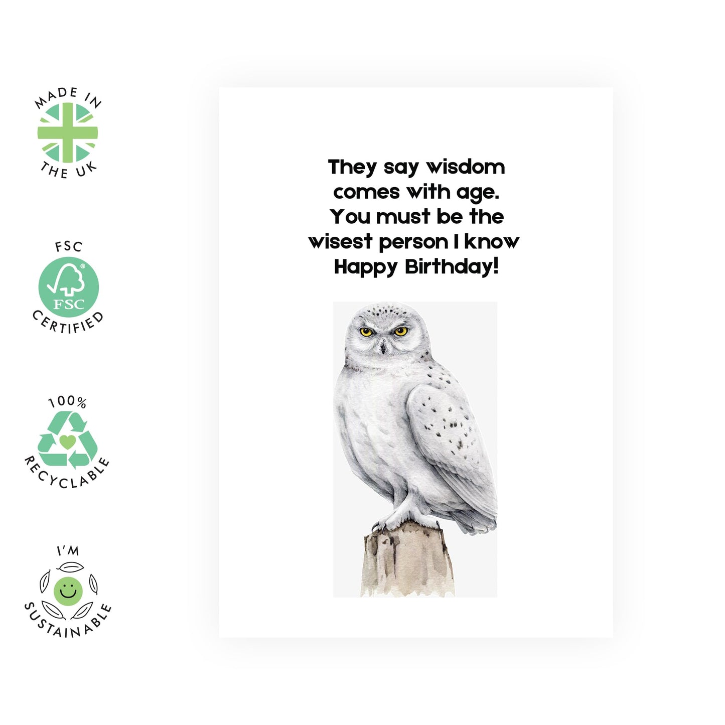 Heartfelt Birthday Card - 'WISEST PERSON I KNOW' - Celebrate Their Wisdom and Insight with This Card - Perfect for Thoughtful Touch to Their Birthday - Includes Envelope and Stickers by Central 23