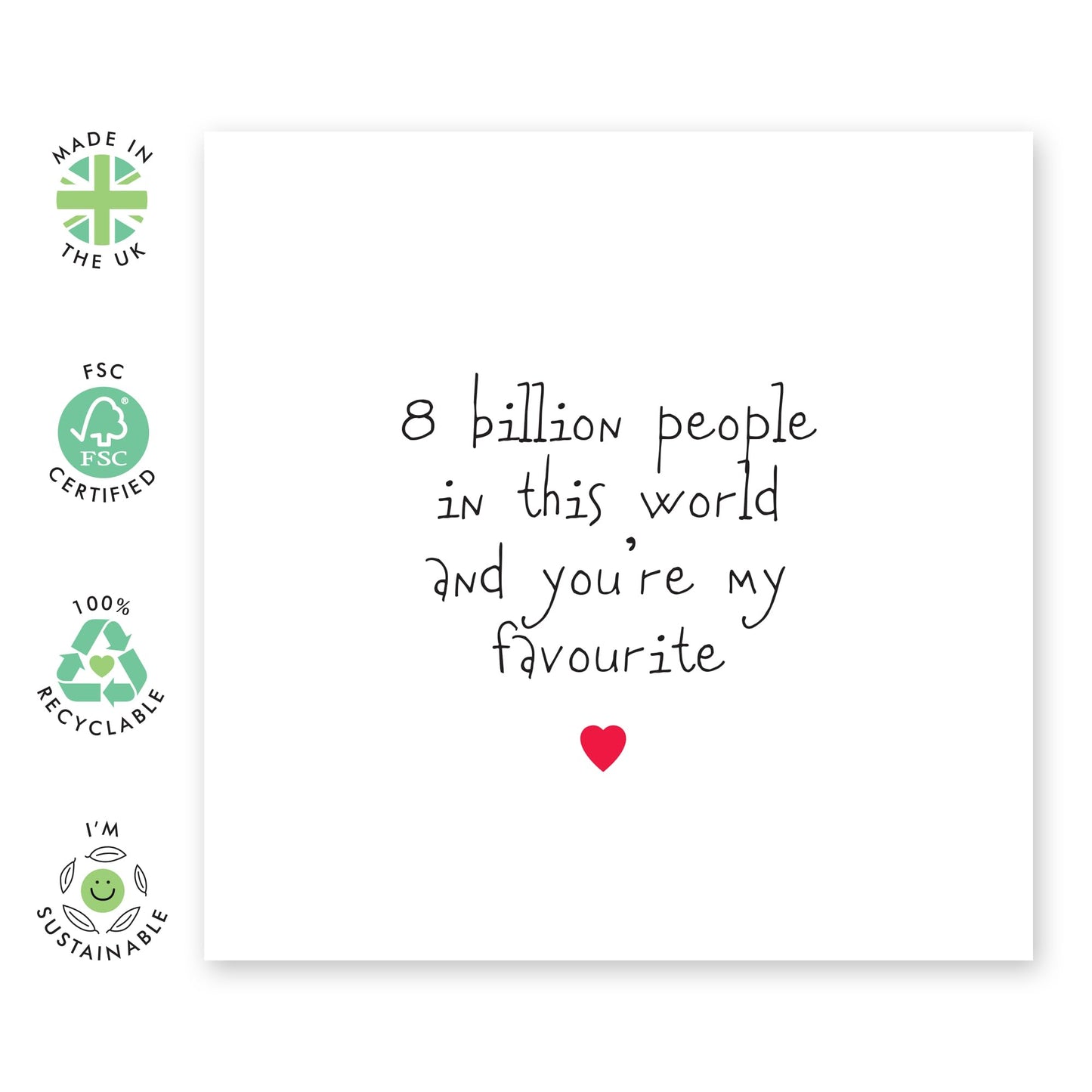 Valentines Card For Boyfriend Girlfriend - 8 Billion People In This World Text - Couples Anniversary Card - Wedding Anniversary Card Husband Wife - Gifts Him Her - Comes With Sticker By Central 23
