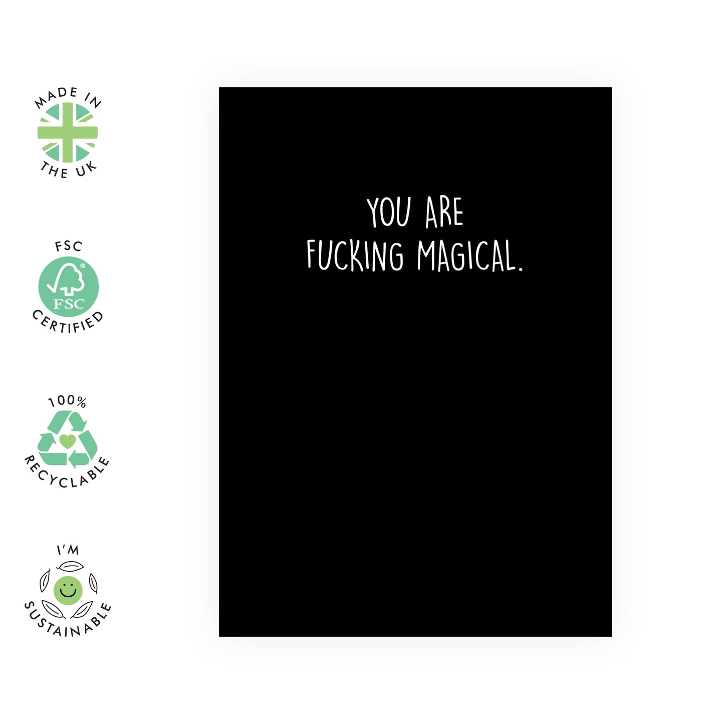 You Are Loved Cards For Him Her - You Are F*cking Magical - Heartfelt Congratulations Cards For Men And Women - Greeting Cards For Sister Brother Son Daughter - Comes With Stickers By Central 23