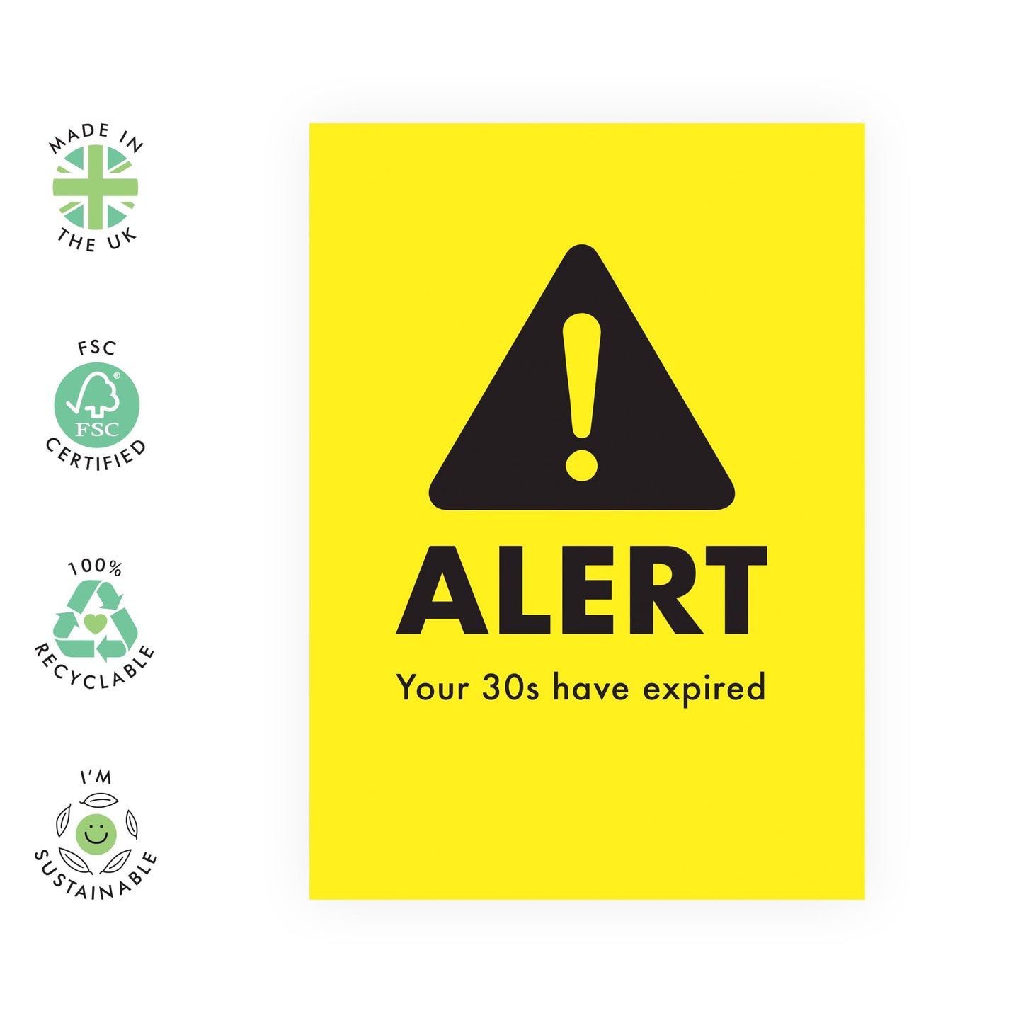 Birthday Card - Warning 30s Have Expired - Birthday Cards Son Daughter - 30th Birthday Greeting Cards - Brother Sister Birthday Cards - Niece Nephew - Comes With Stickers By Central 23