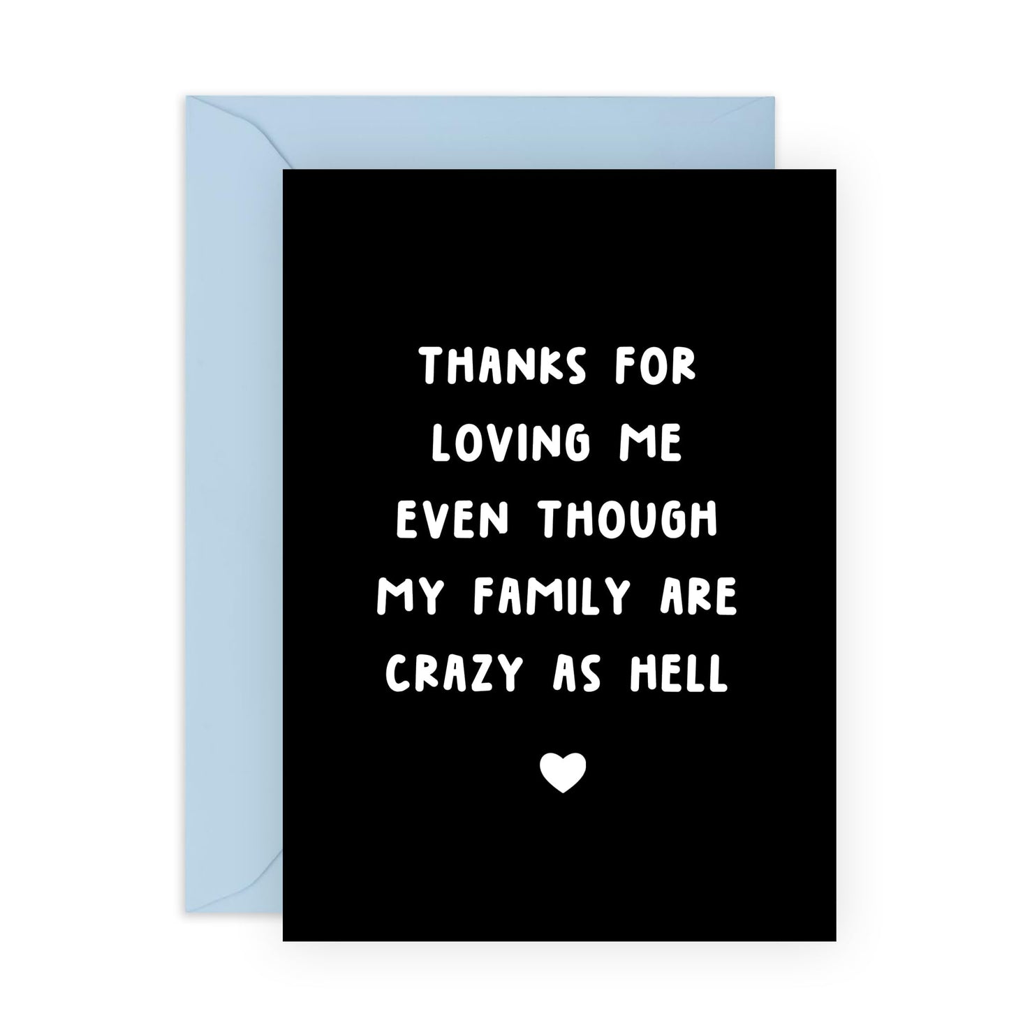 Birthday Card For Men Women - Family Crazy As Hell - Thank You Card For Boyfriend Husband Couple Partner - Appreciation Gratitude - Best Friend Birthday Card - Comes With Stickers - By Central 23