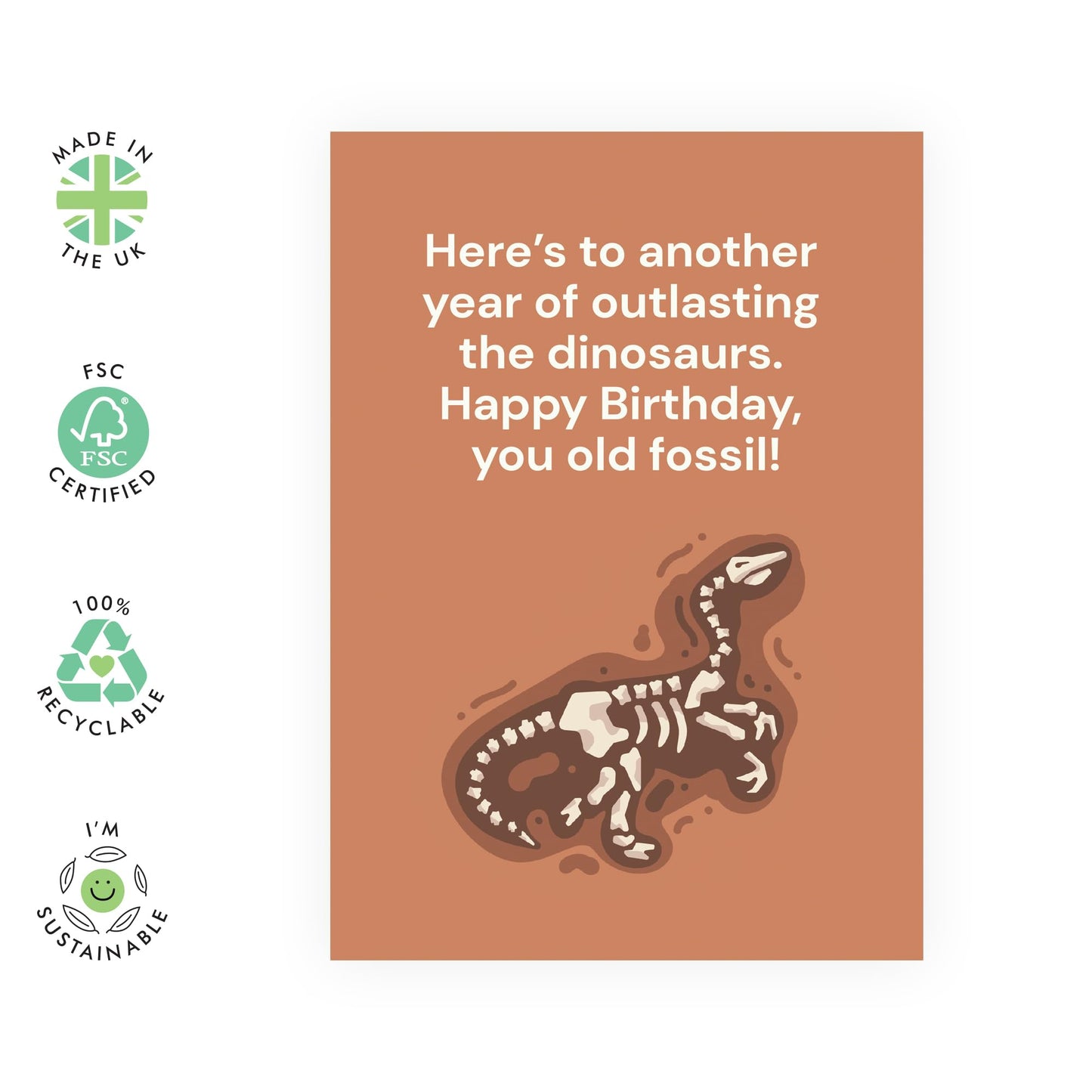 Cheeky Dad Birthday Cards - Another Year Of Outlasting The Dinosaurs - Funny Mum Birthday Card - Nan Grandad Gifts - Humorous Greeting Cards For Men Women - Comes With Stickers - By Central 23