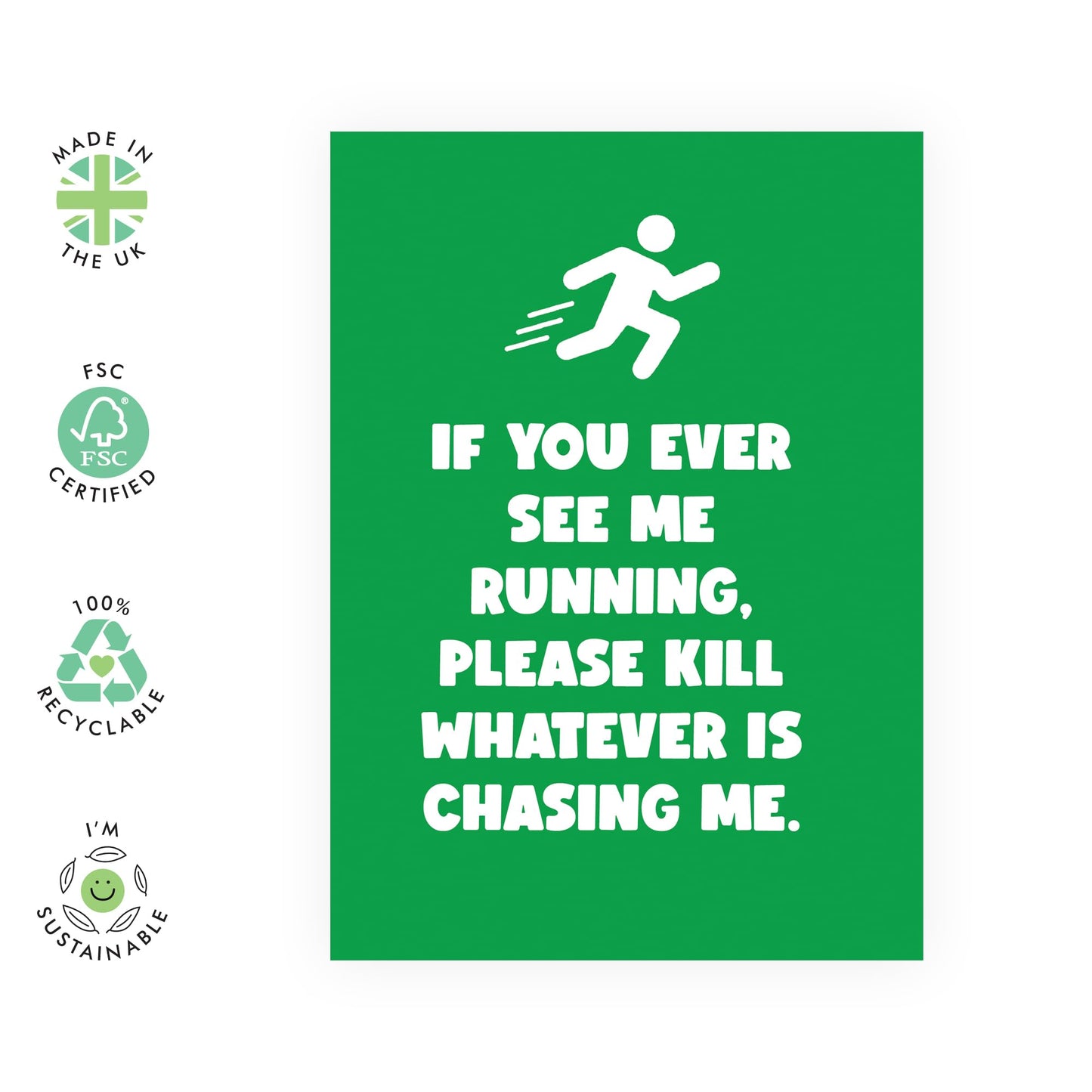 Happy Birthday Card For Him Her - If You Ever See Me Running - Funny Greeting Cards For Women - Friends Birthday Card - Humorous Gift For Brother Or Sister - Comes With Stickers - By Central 23