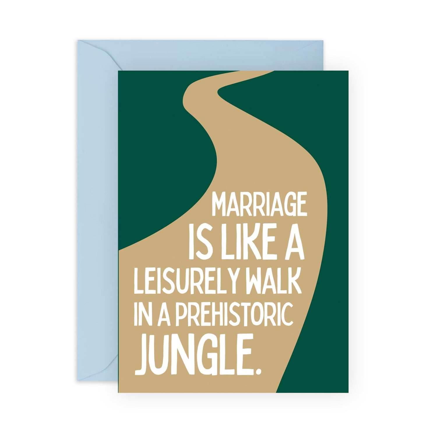 Greeting Card - 'MARRIAGE LEISURELY WALK IN A PREHISTORIC JUNGLE' - Perfect for Celebrating a Unique Journey Together with a Fun Twist & Humor - Ideal for Couples - Comes With Stickers By Central 23
