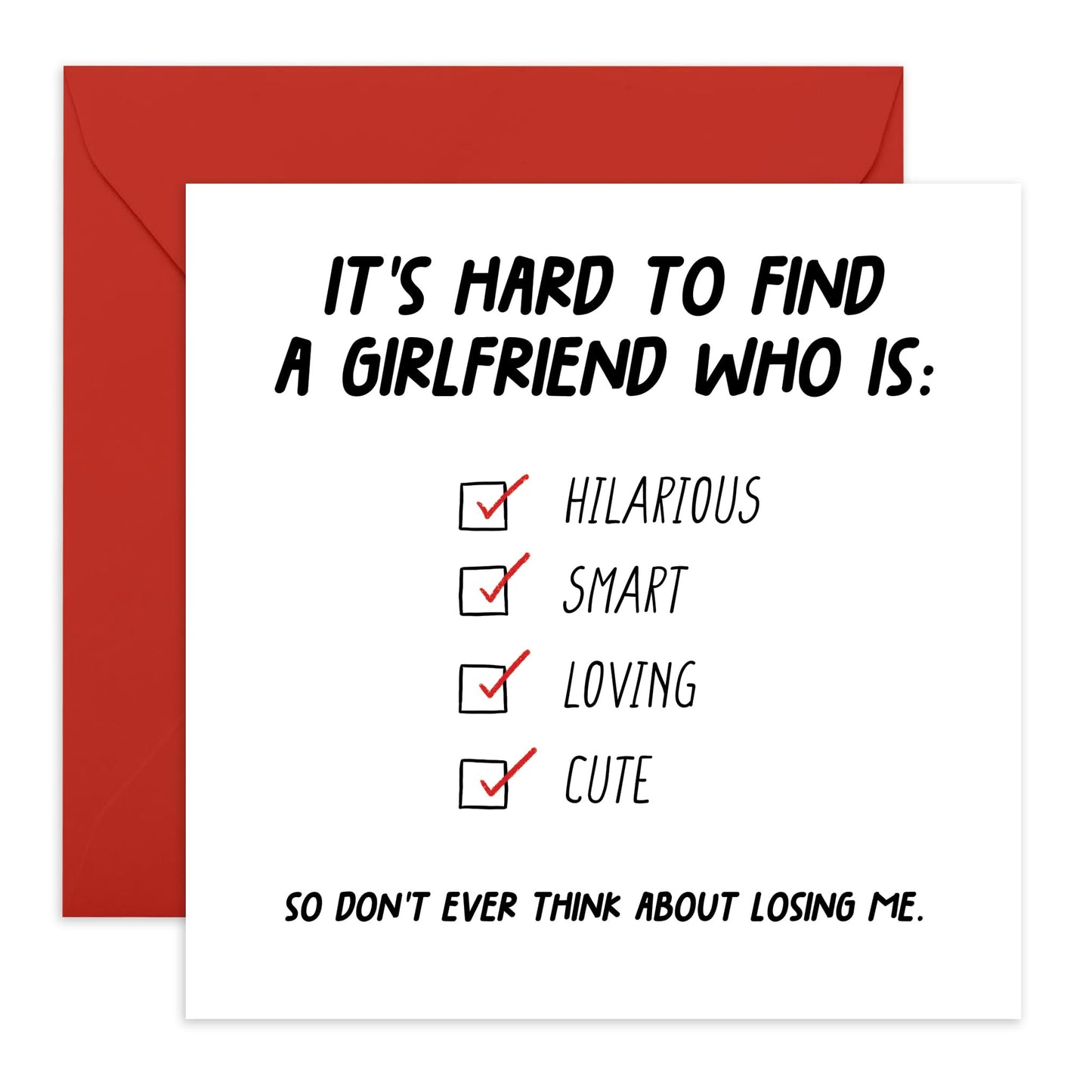 Boyfriend Birthday Card - Hard To Find A Perfect Girlfriend - Funny Anniversary Cards For Girlfriend - Sarcastic Valentine's Card - I Love You Gifts For Him - Comes With Fun Stickers By Central 23
