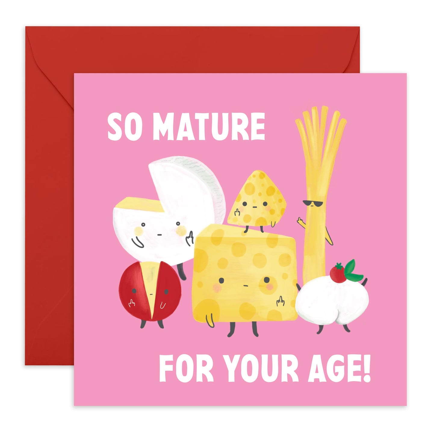 Mum Birthday Card For Her - Cheesy Card For Cheesy Mum - Funny Food Puns Jokes - Quirky Greeting Cards - Gifts For Female - Mother's Day Cards Women - Comes With Fun Stickers By Central 23